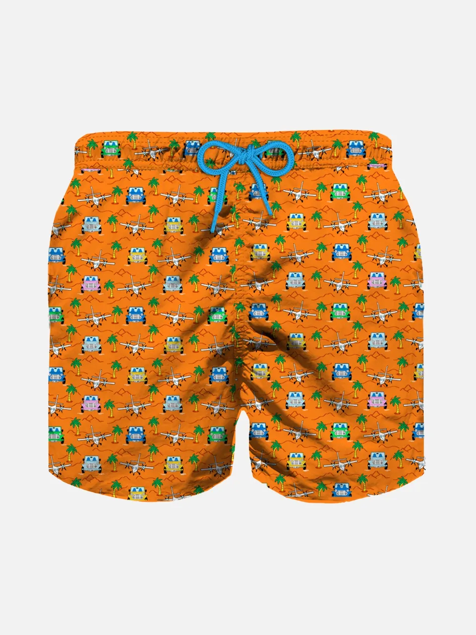 mc2-saint-barth-jean-boxer-mare-bambino-arancione-stampa-auto-e-palme image 1