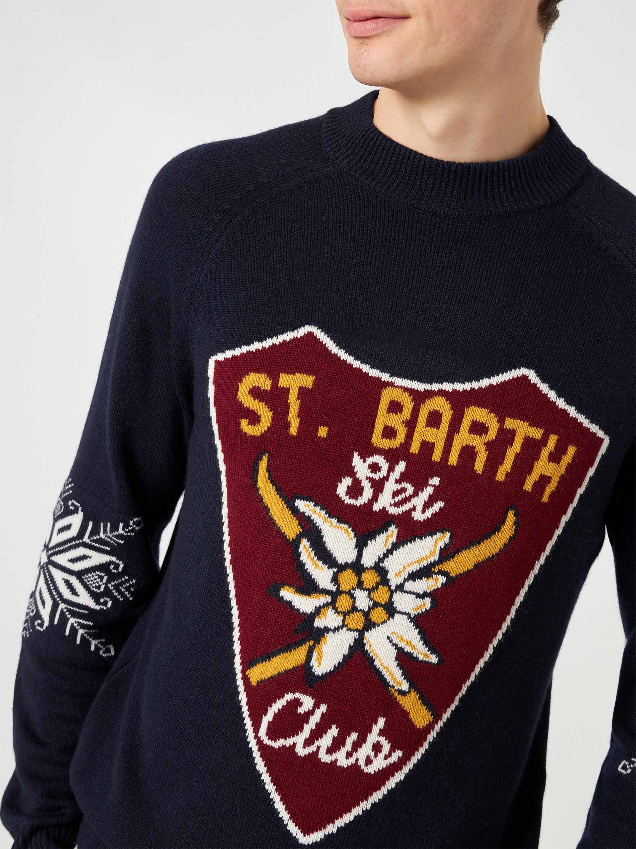 mc2-saint-barth-maglione-uomo-mezzo-dolcevita-blu-navy-stampa-alpine-jacquard-mi image 2