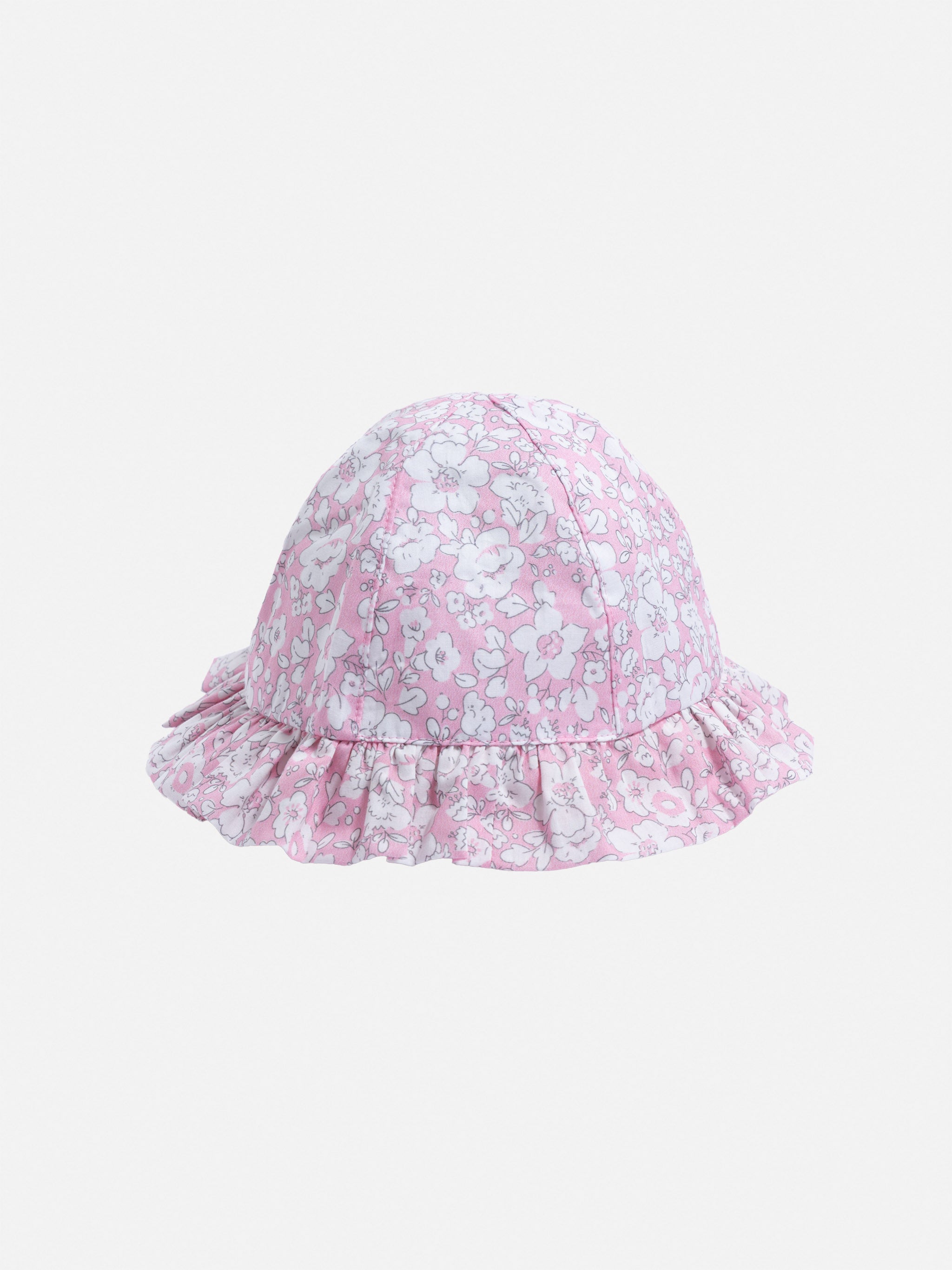 mc2-saint-barth-cuffietta-doremi-neonata-in-cotone-rosa-floreale-con-fiocco image 2