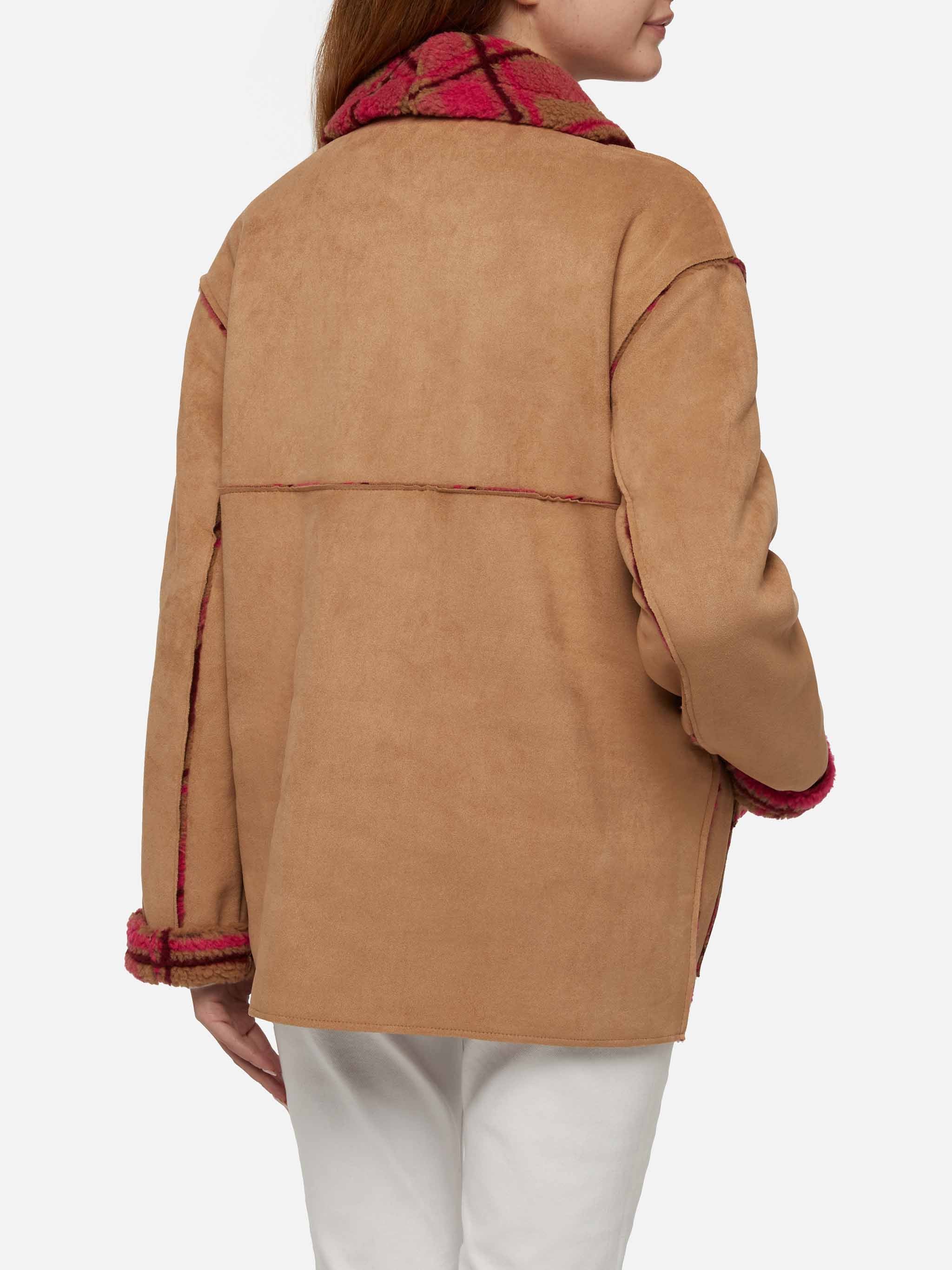 mc2-saint-barth-dorys-giacca-reversibile-effetto-shearling-stampa-tartan-oversiz image 6