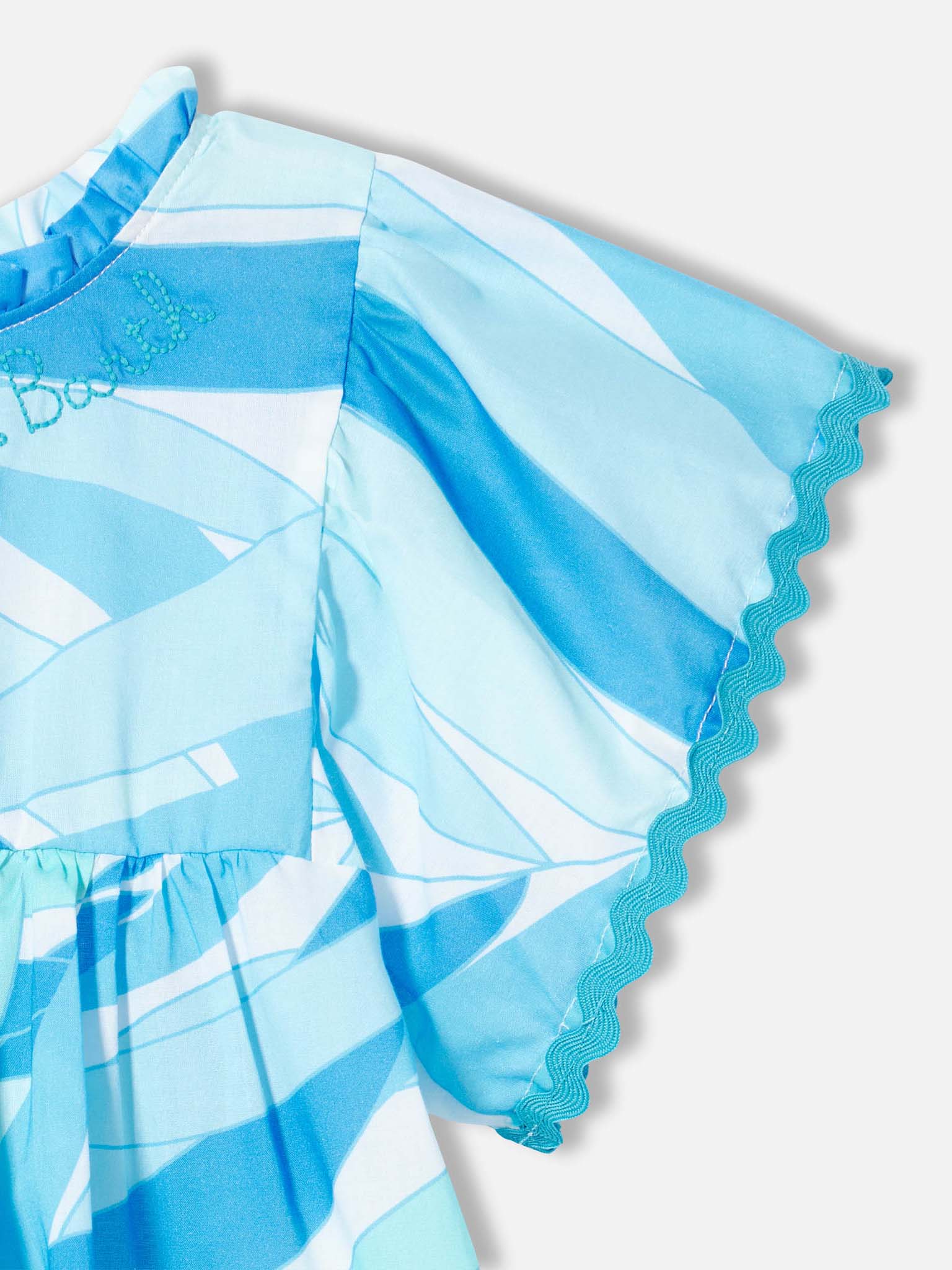 mc2-saint-barth-abito-da-bambina-stampa-palme-azzurre-maniche-corte-cotone image 3