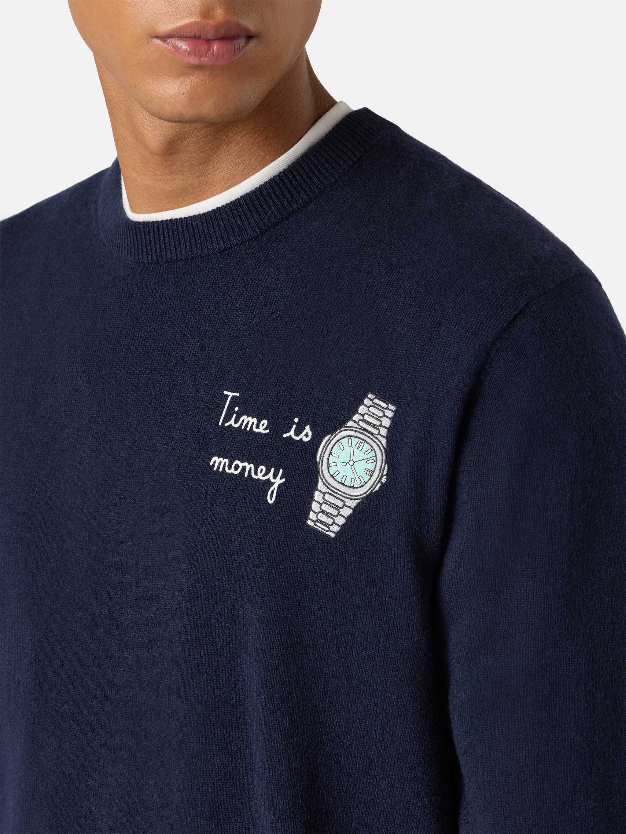 mc2-saint-barth-maglione-heron-light-uomo-girocollo-blu-time-is-money image 1