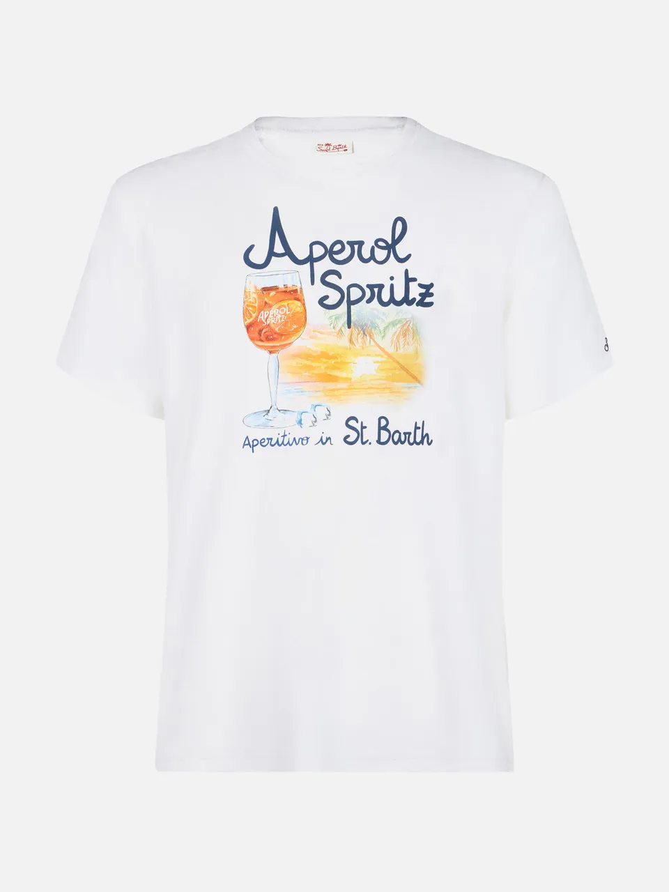 mc2-saint-barth-t-shirt-uomo-aperol-spritz-venice-special-edition-bianca image 1