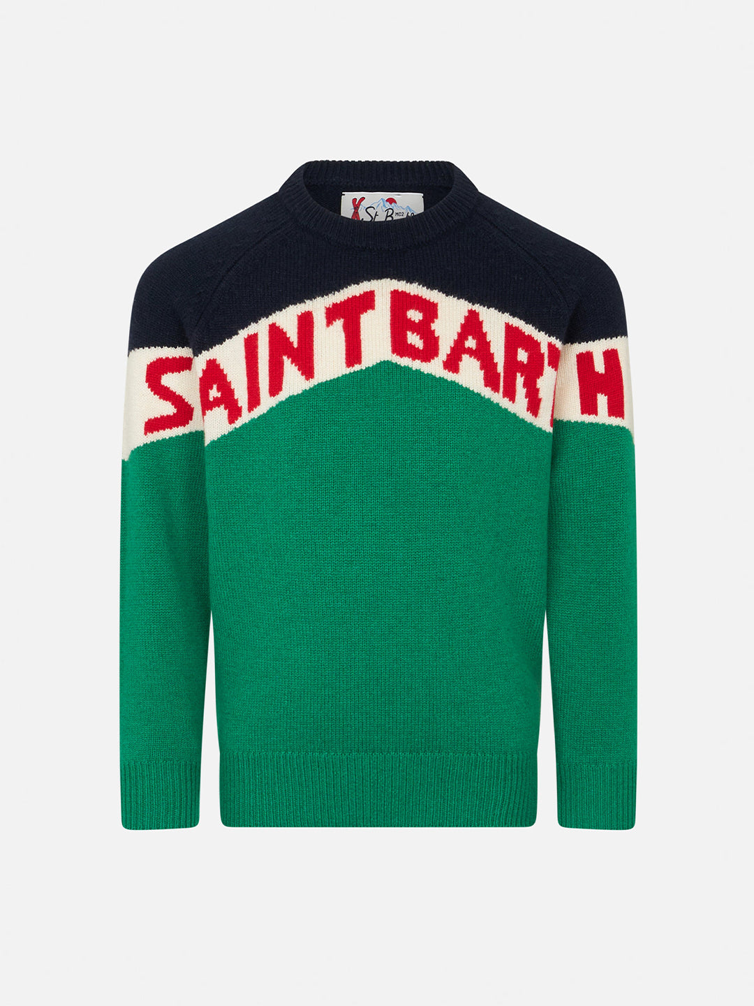 mc2-saint-barth-danya-maglione-bambino-girocollo-verde-blu-saint-barth image 1