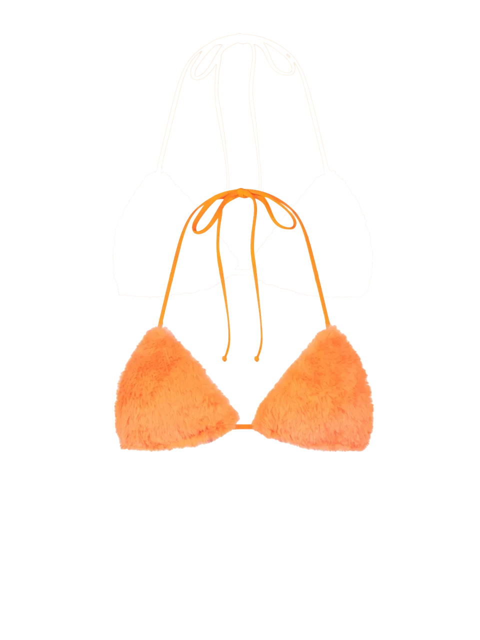 mc2-saint-barth-top-bikini-leah-a-triangolo-in-tessuto-effetto-pelliccia-arancio image 1