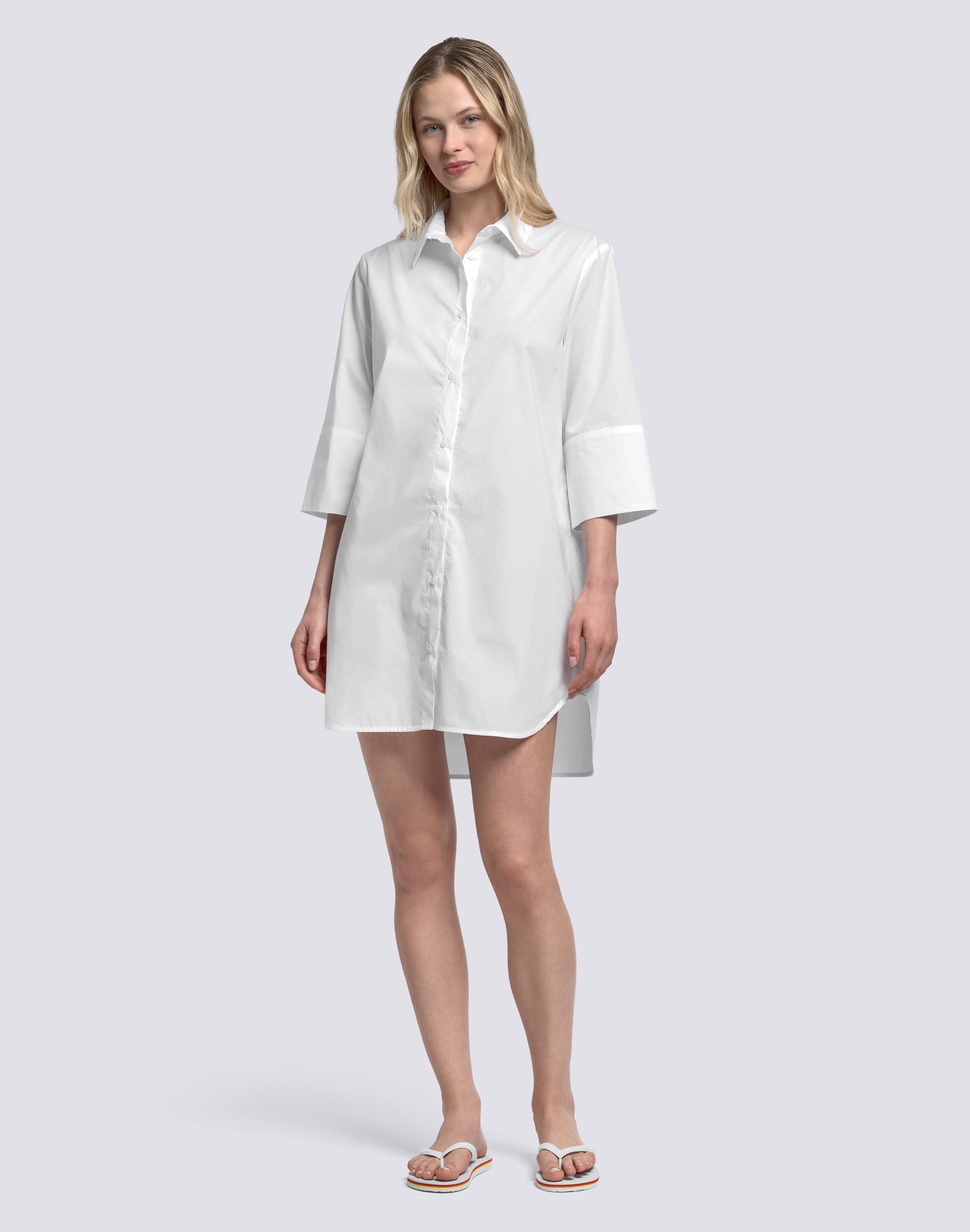 sundek-camicione-corto-donna-in-popeline-di-cotone-oversize-w258drpn100 image 3