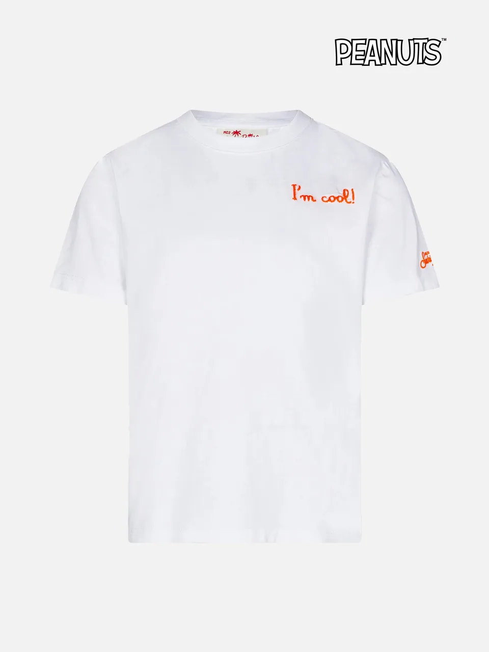 mc2-saint-barth-t-shirt-bambino-i-m-cool-snoopy-peanuts-special-edition-bianca image 1