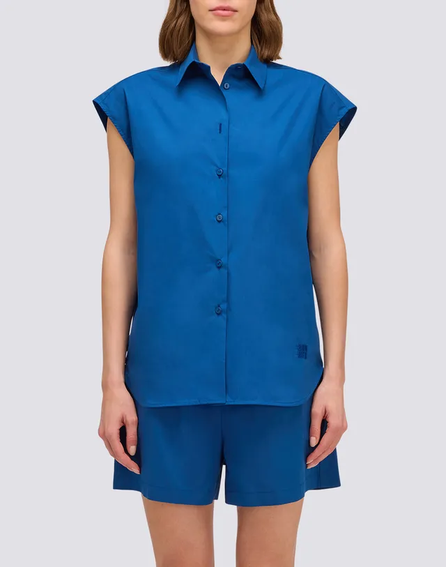 sundek-camicia-donna-smanicata-in-cotone-popeline-con-ricamo image 1