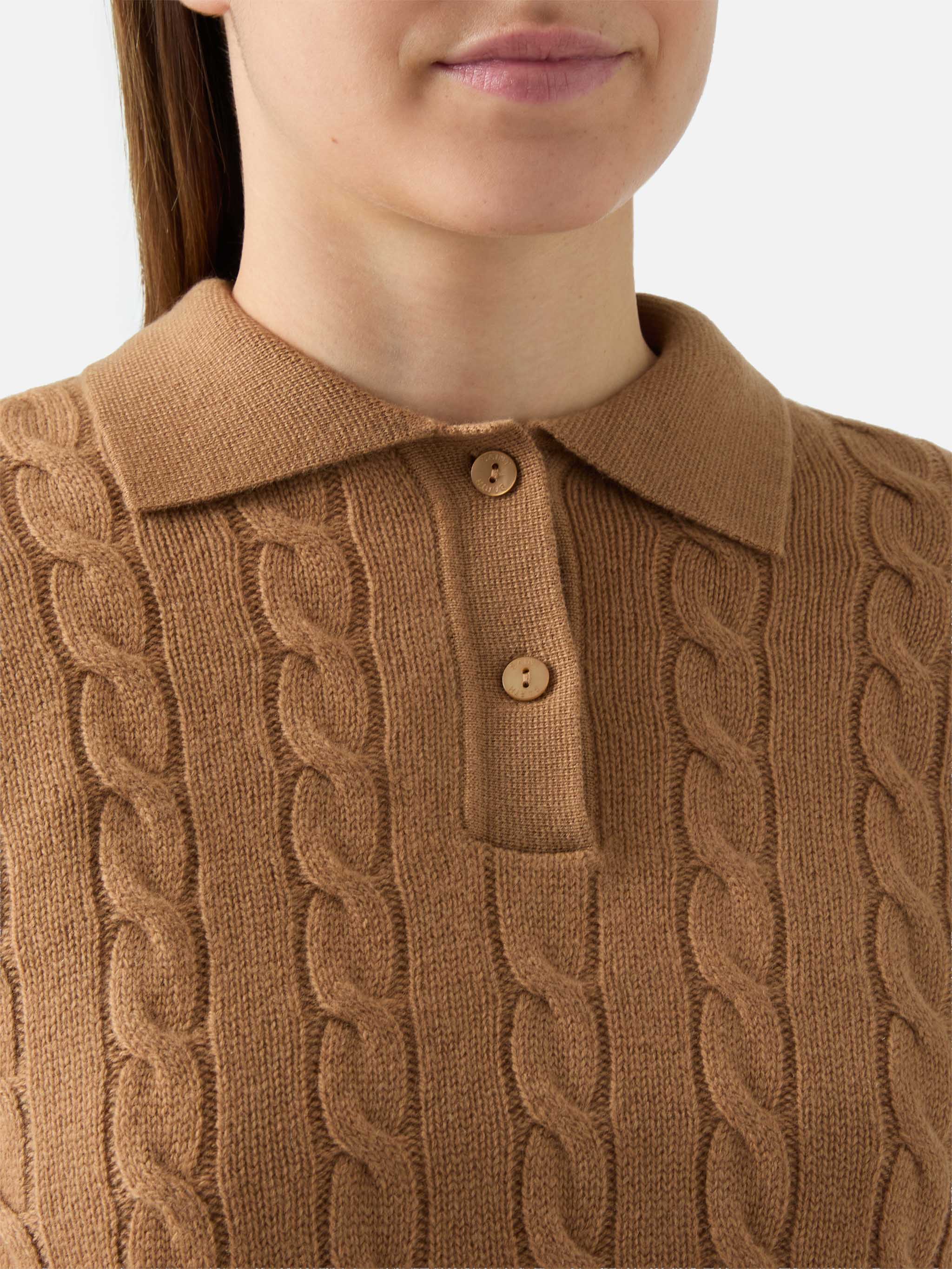 mc2-saint-barth-savoy-maglione-polo-a-trecce-in-lana-merino-cammello image 2