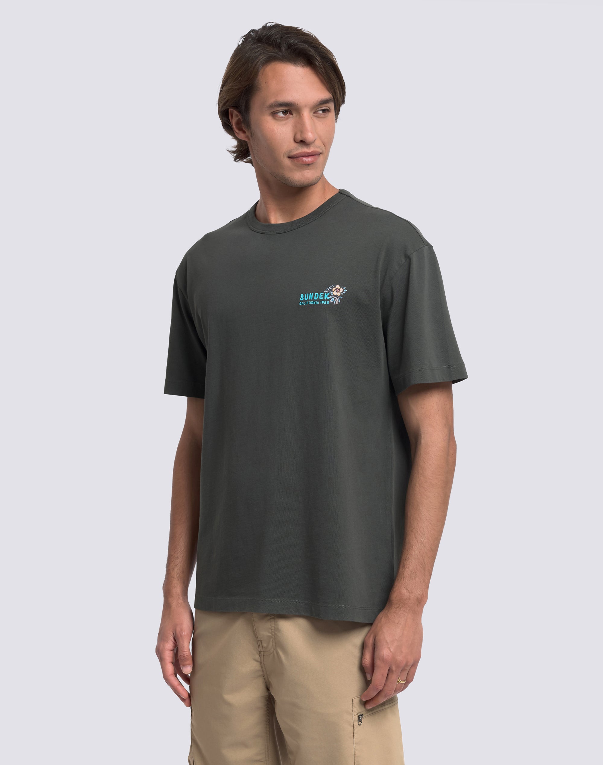 sundek-california-1958-t-shirt-uomo-girocollo-in-cotone-con-stampa-e-ricamo image 4