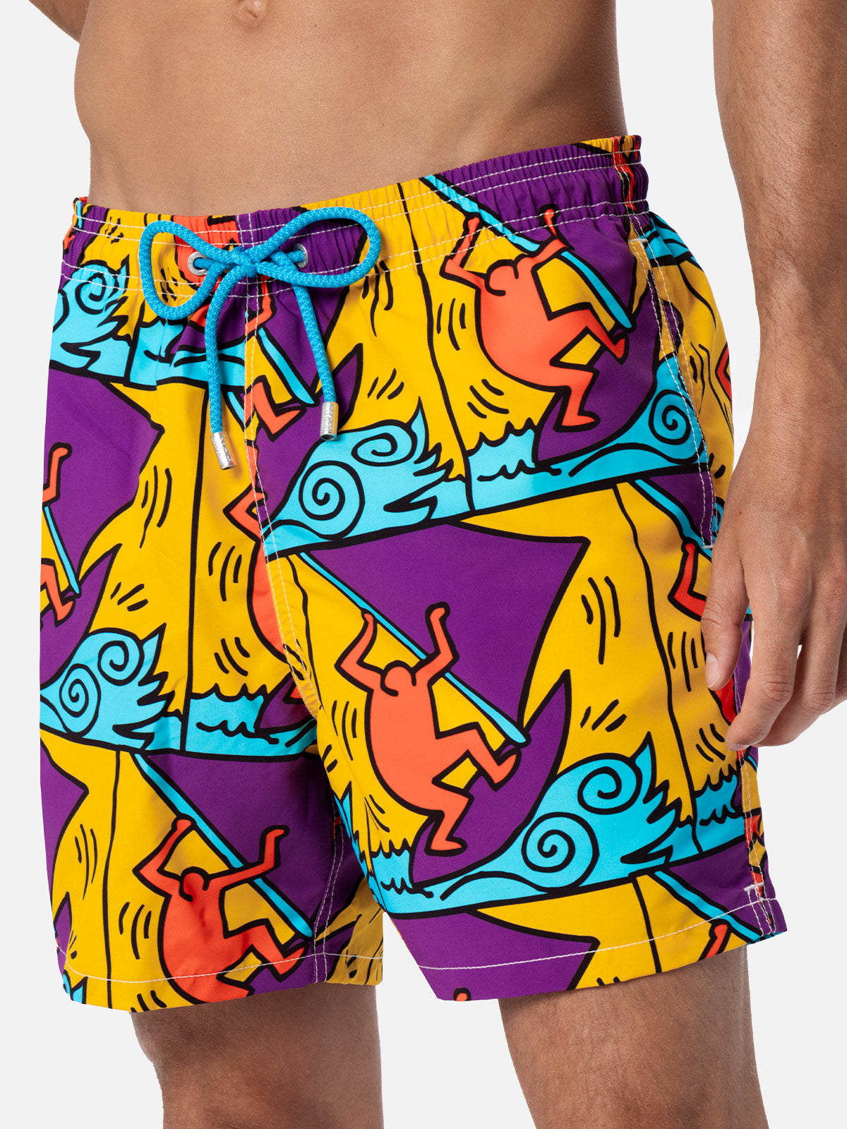mc2-saint-barth-gustavia-costume-mare-uomo-keith-haring-sail-giallo image 4