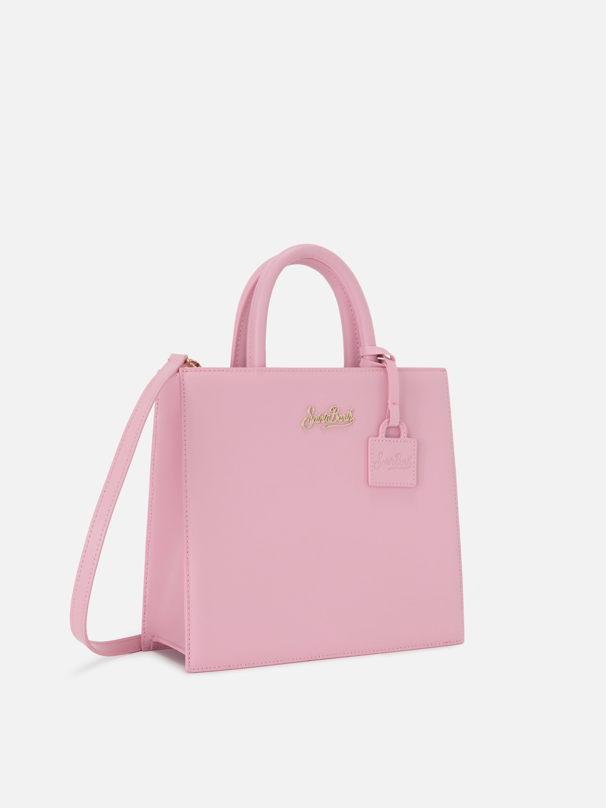 mc2-saint-barth-borsa-shop-midi-strutturata-in-pelle-liscia-rosa-con-targhetta-m image 3