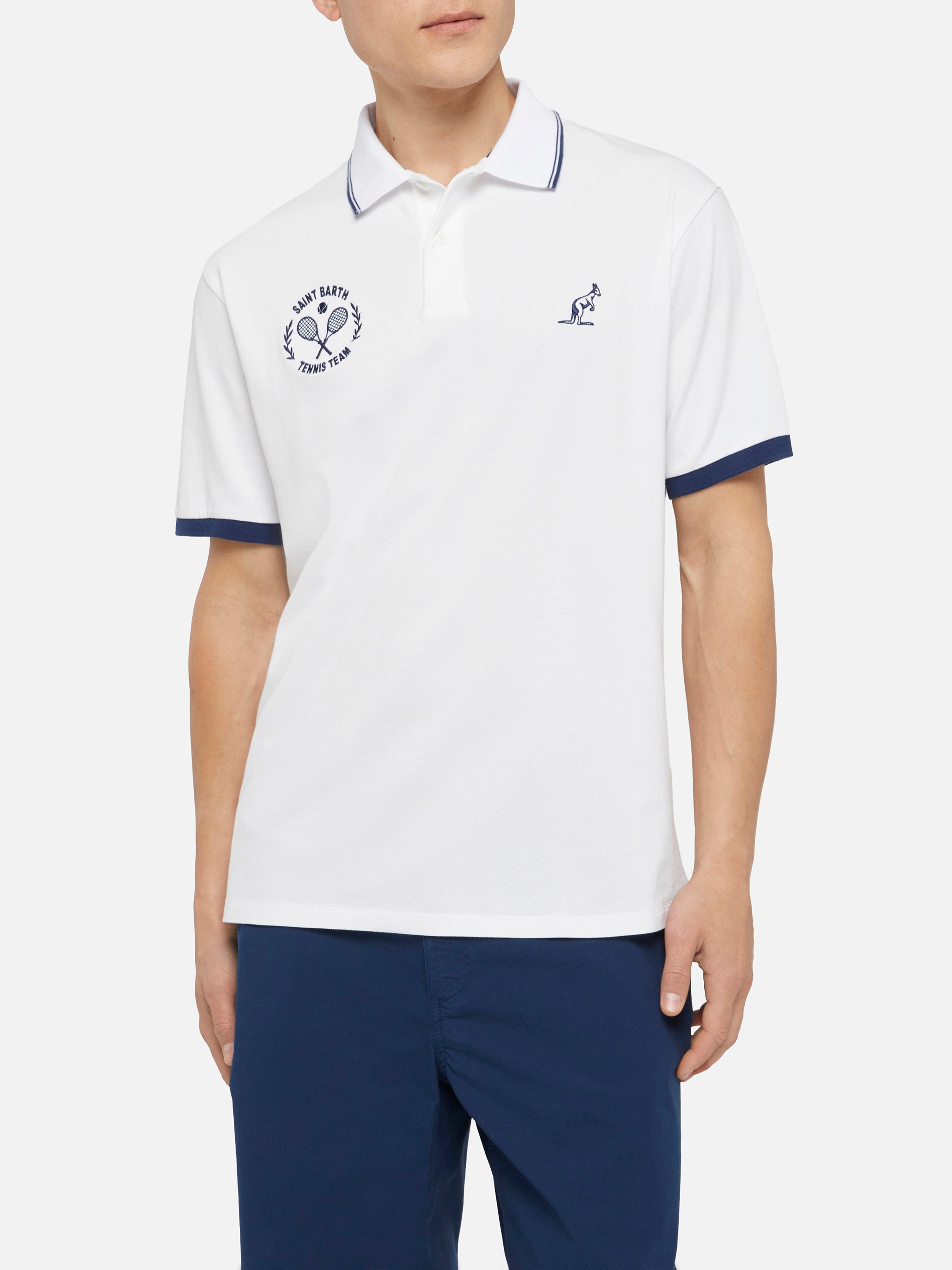 mc2-saint-barth-polo-beverly-hills-uomo-in-cotone-piqu-bianco-australian-special image 1