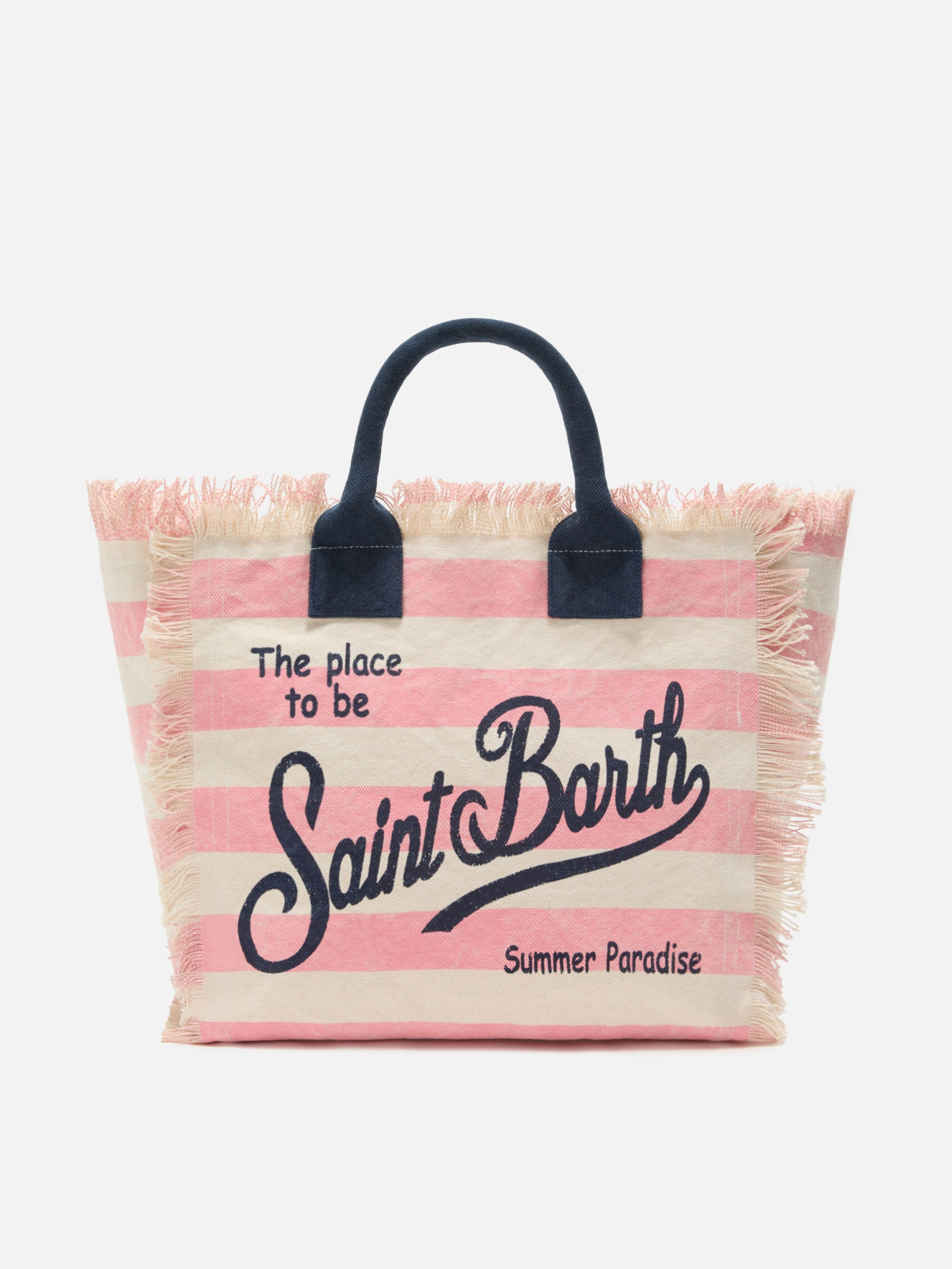 mc2-saint-barth-borsa-vanity-regular-donna-in-canvas-rosa-a-righe-orizzontali image 1