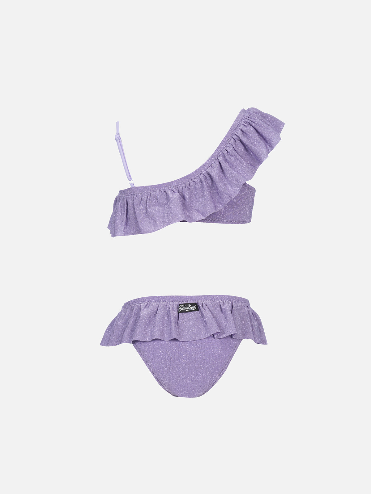mc2-saint-barth-rey-bikini-monospalla-da-bambina-con-volant-in-lurex-rosa image 2