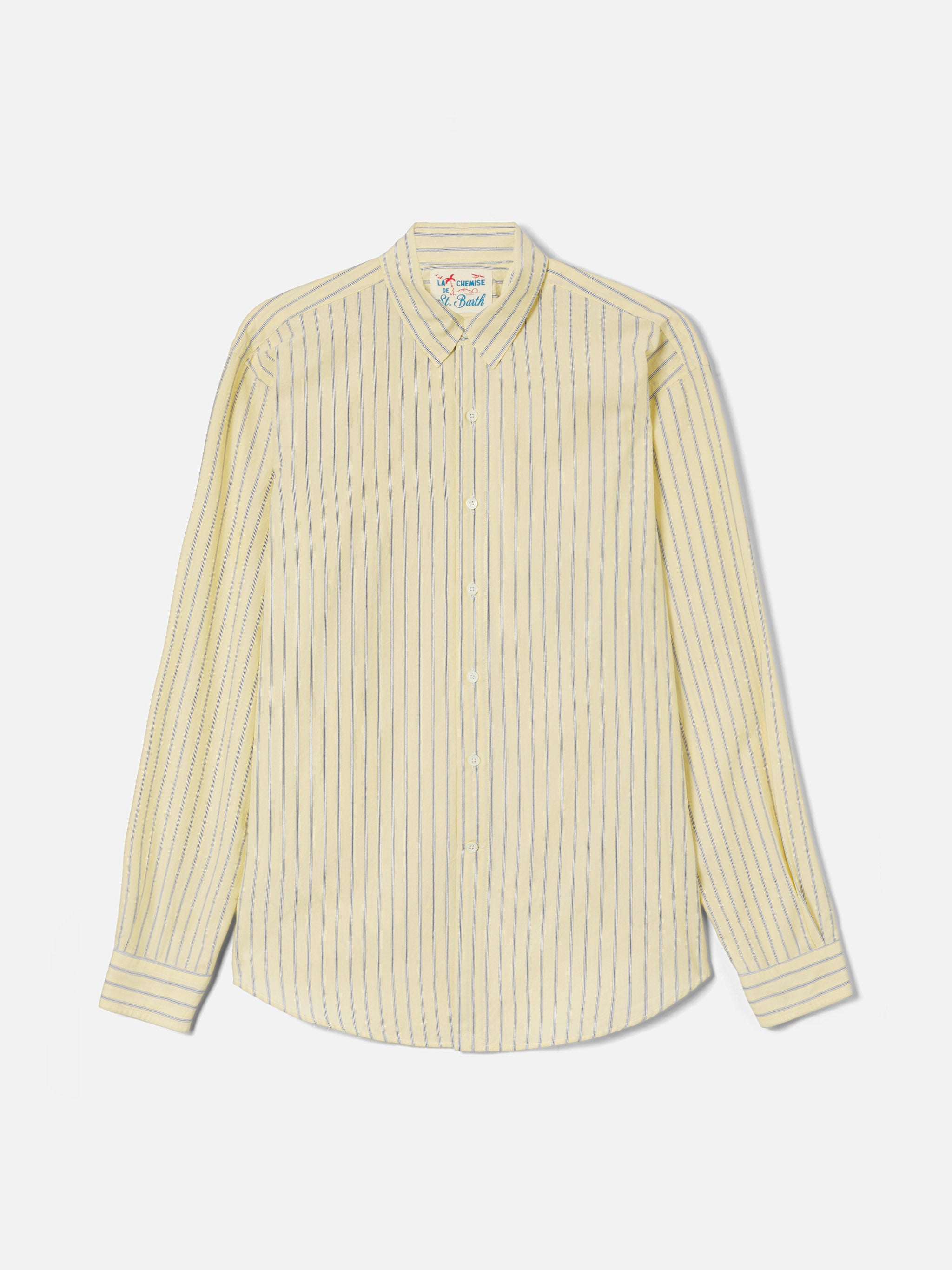 mc2-saint-barth-levanzo-camicia-uomo-cotone-righe-gialle-oversize image 5