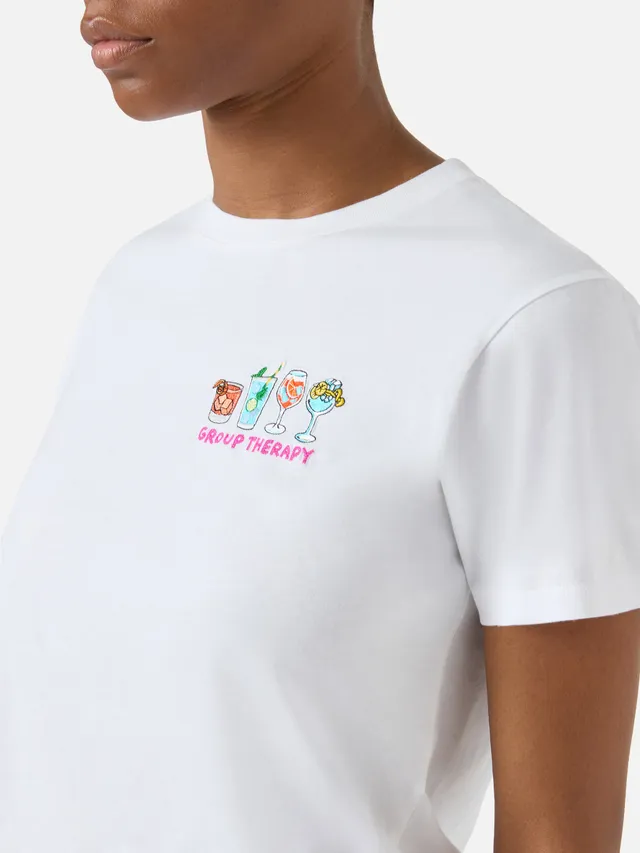 mc2-saint-barth-t-shirt-emilie-donna-bianca-con-ricamo-group-therapy image 1