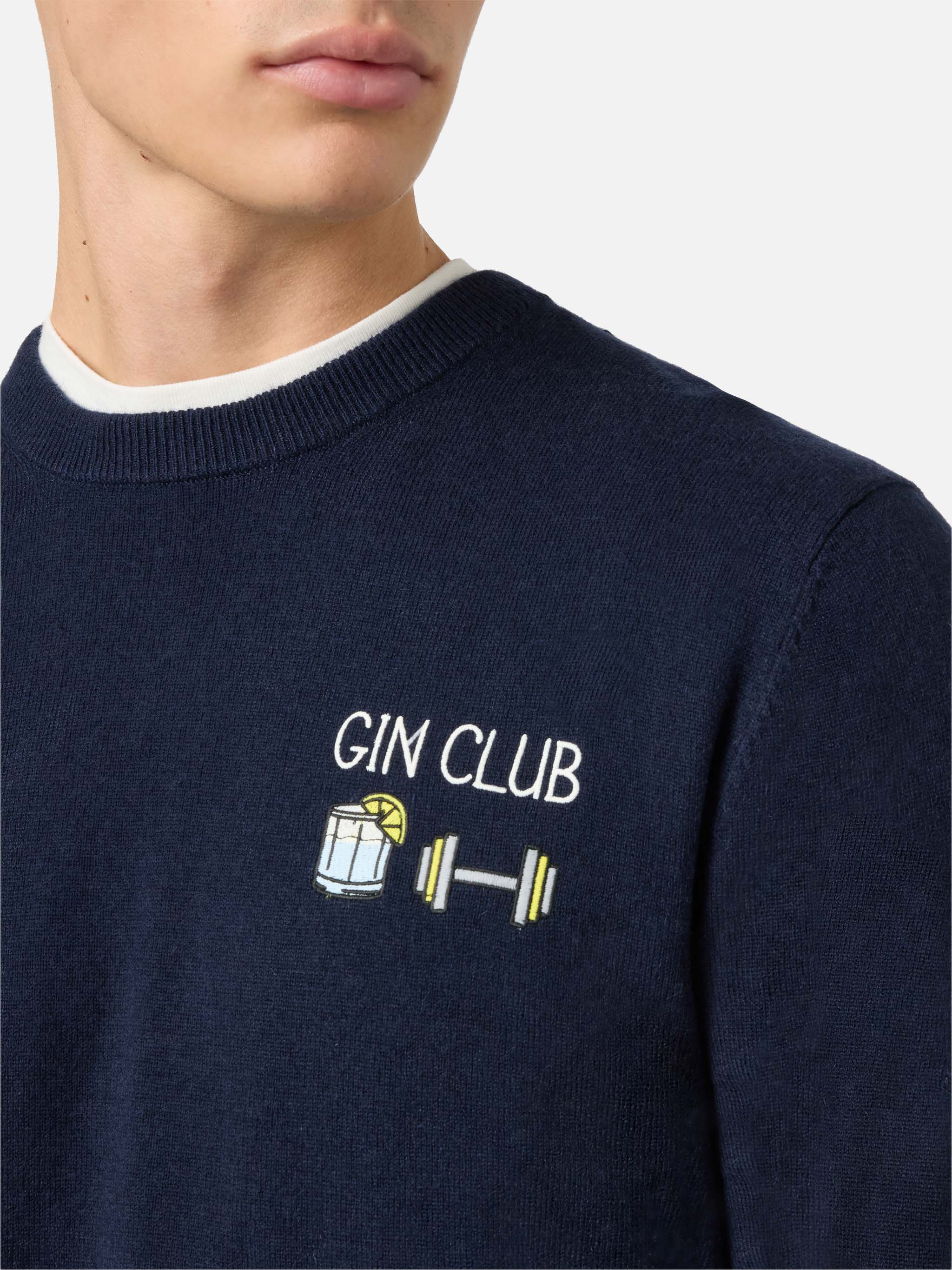 mc2-saint-barth-heron-light-maglione-girocollo-con-ricamo-gin-club-blu image 1