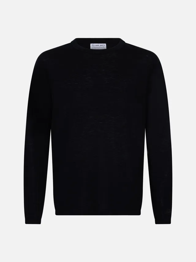 mc2-saint-barth-scott-t-shirt-uomo-blu-navy-in-lana-merino-e-cashmere image 1