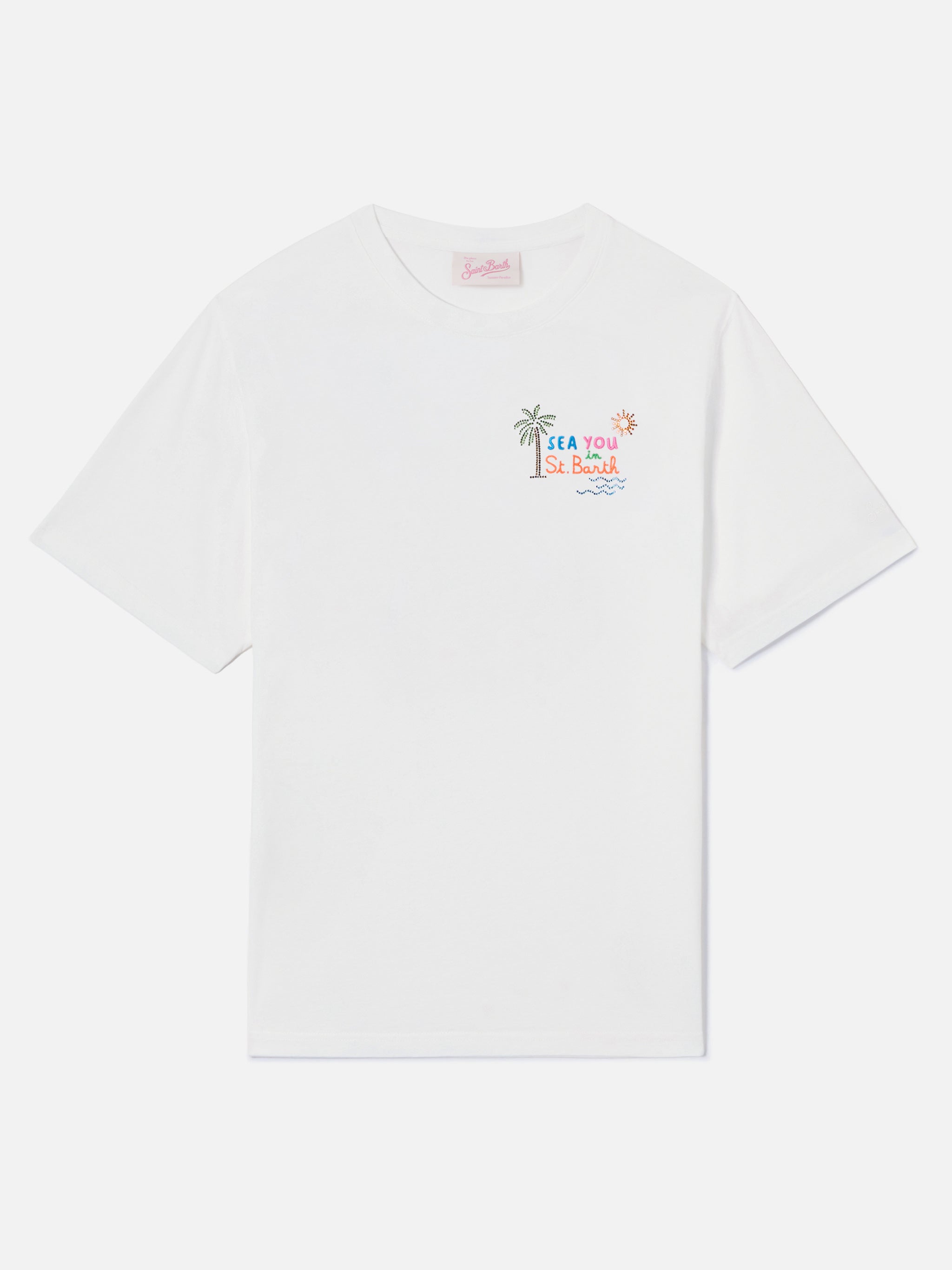 mc2-saint-barth-emilie-t-shirt-donna-bianca-sea-you-in-st-barth-con-strass image 2