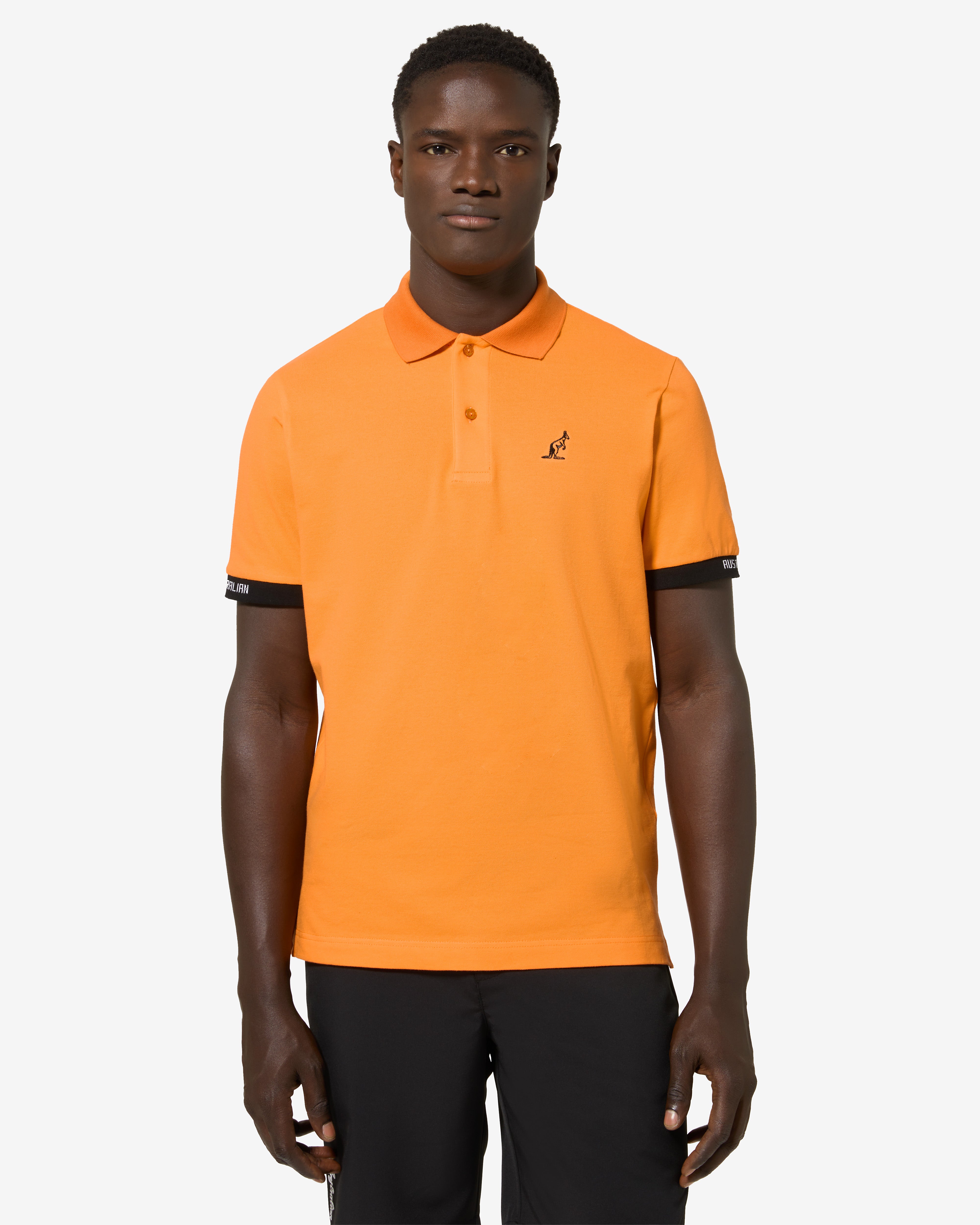 australian-collage-polo-shirt-arancio-acceso-polo-piquet-regular-fit image 1