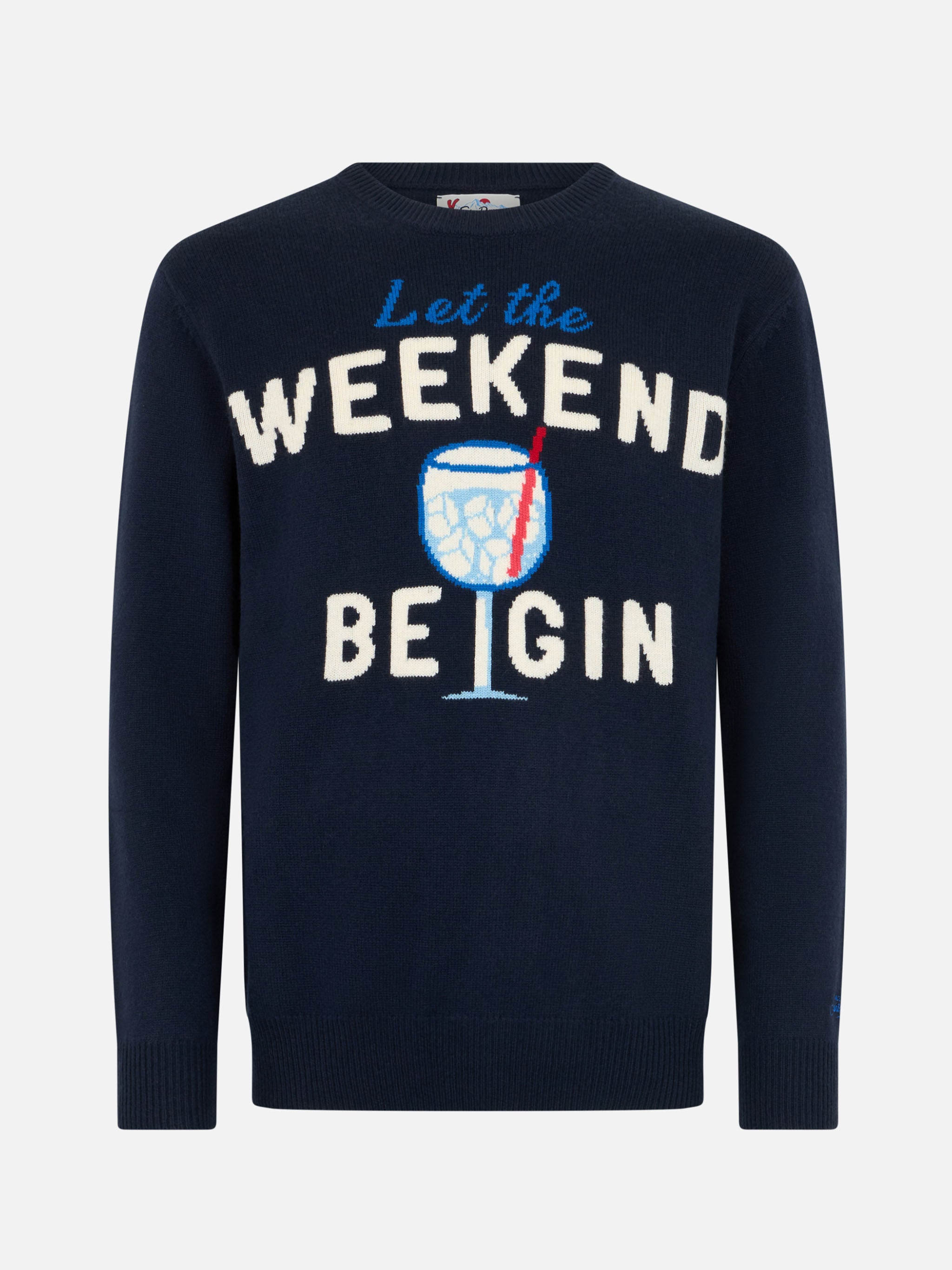 mc2-saint-barth-heron-maglione-uomo-blu-stampa-let-the-weekend-be-gin image 3