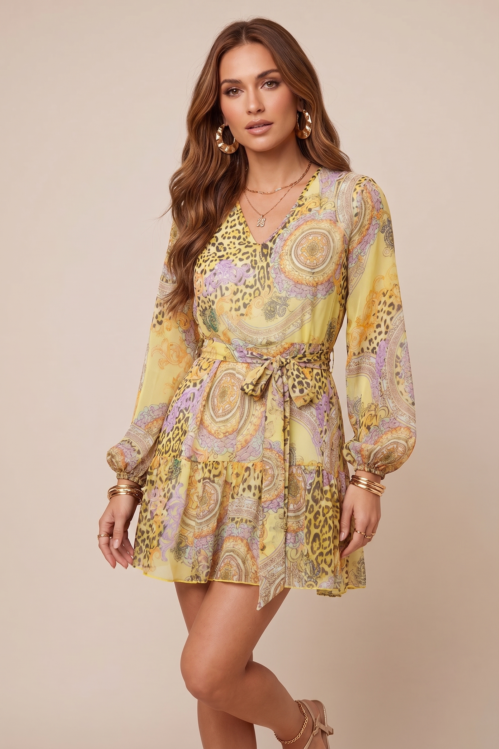 4giveness-abito-corto-in-georgette-cover-up-donna image 2