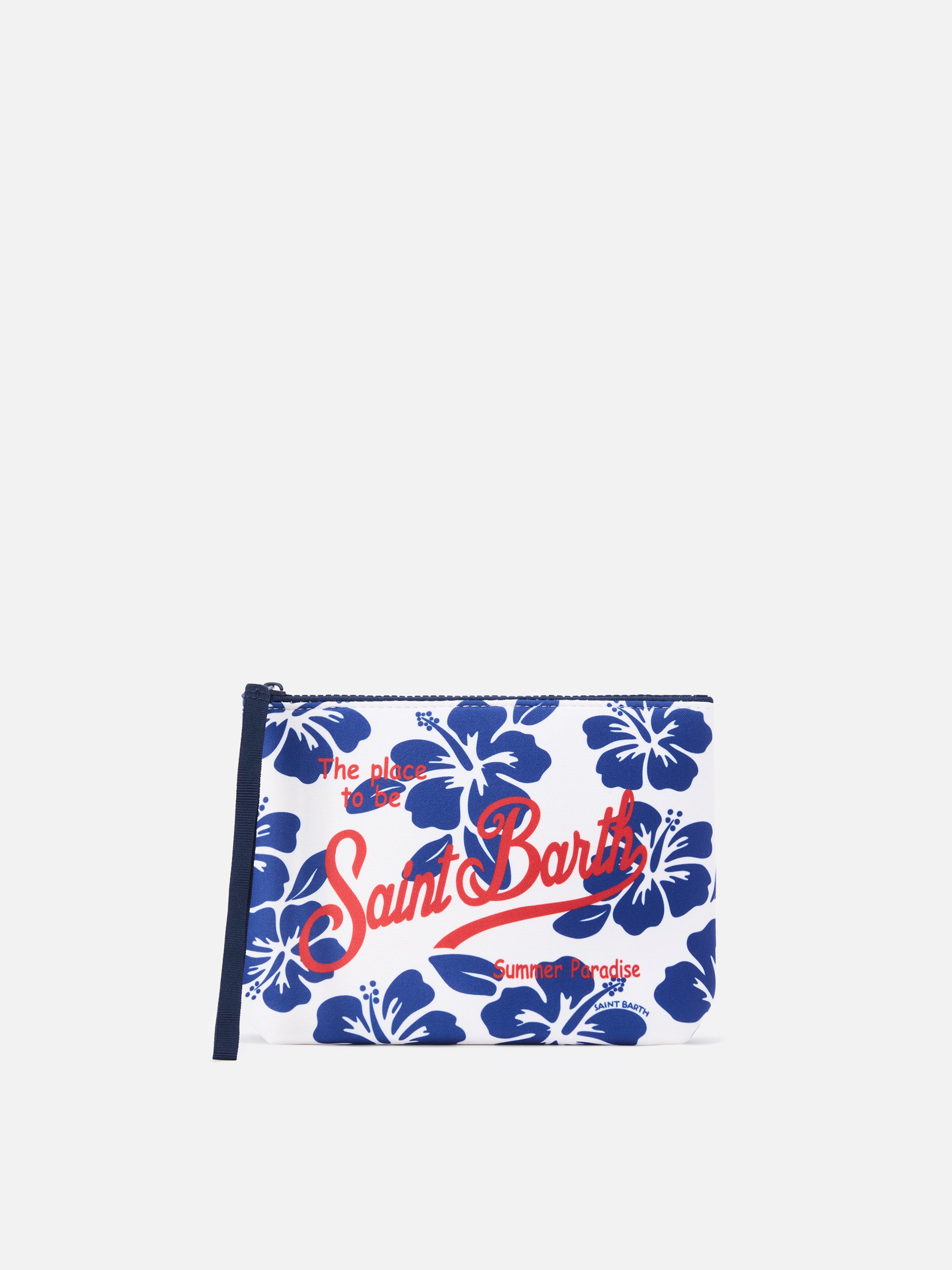 mc2-saint-barth-aline-pochette-scuba-bianca-stampa-hibiscus image 1
