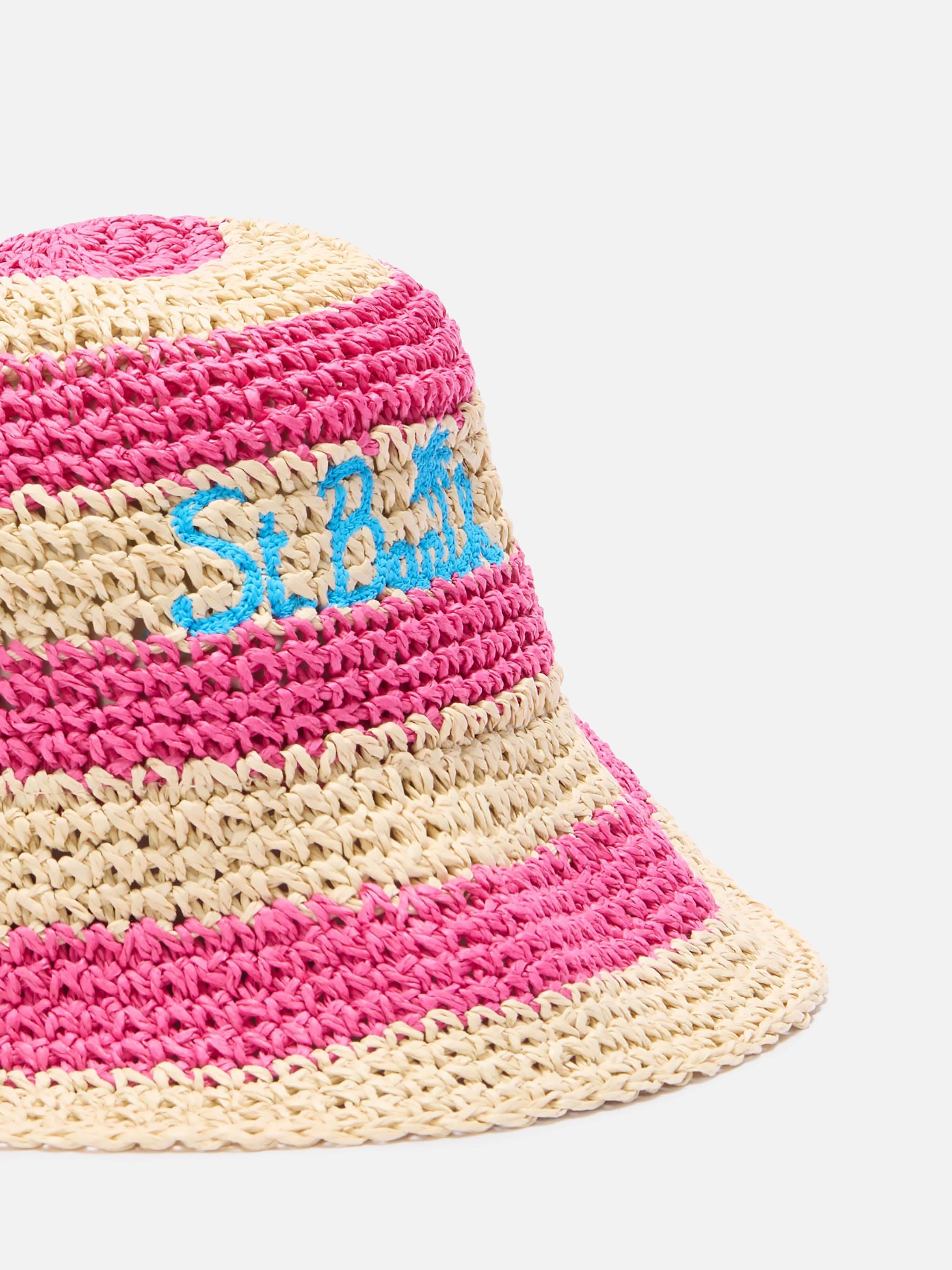 mc2-saint-barth-cappello-polly-bucket-paglia-rosa-taglia-unica image 2