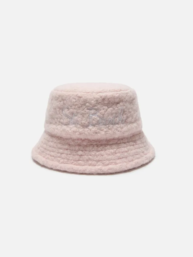 mc2-saint-barth-jae0003-cappello-bucket-in-sherpa-rosa-con-ricamo-st-barth image 1