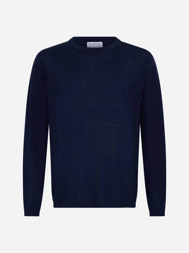 mc2-saint-barth-scott-t-shirt-in-lana-merino-e-cashmere-blu-navy-da-uomo image 1