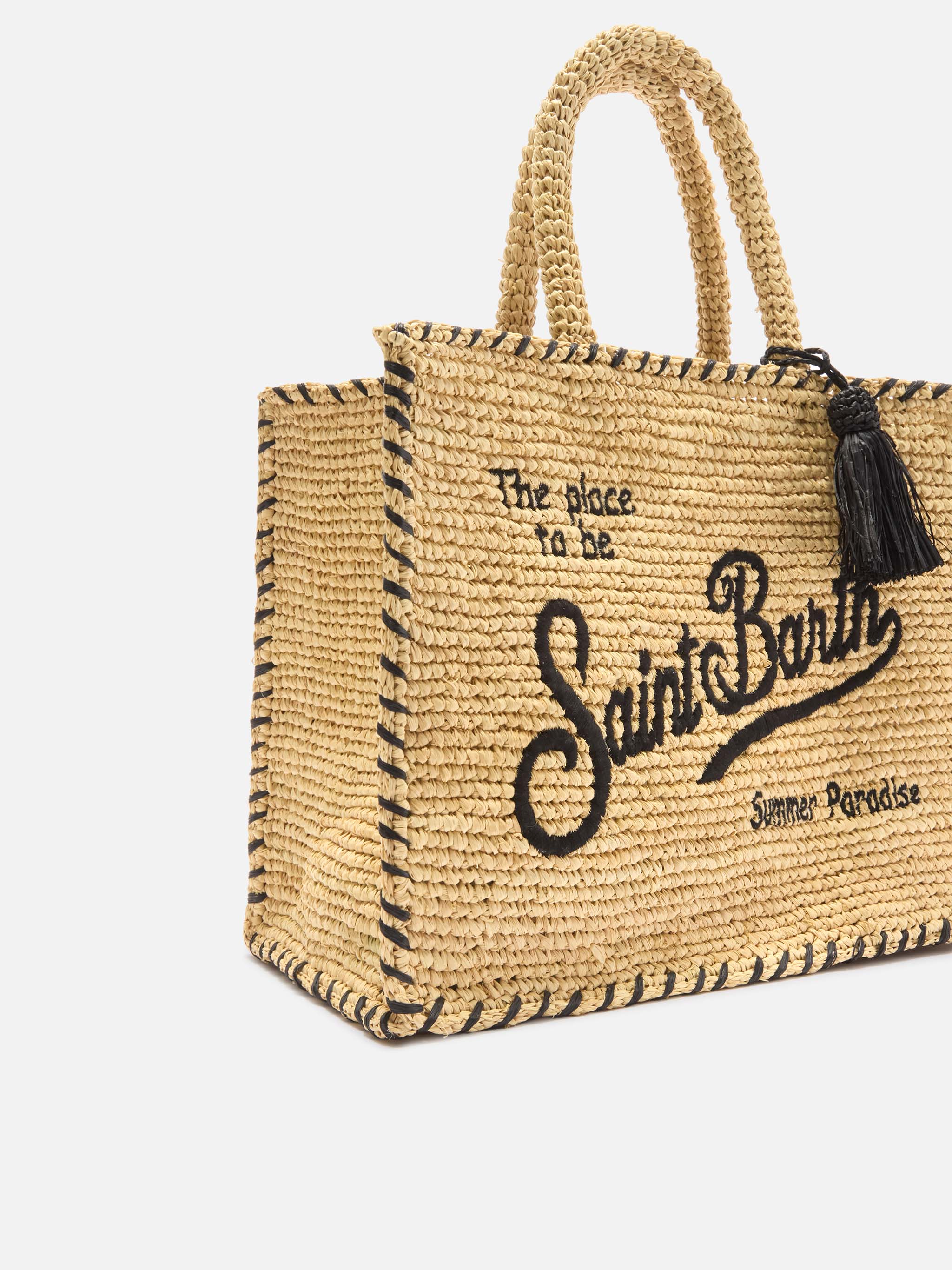 mc2-saint-barth-borsa-colette-in-raffia-beige-con-logo-ricamato-nero-e-nappetta image 3