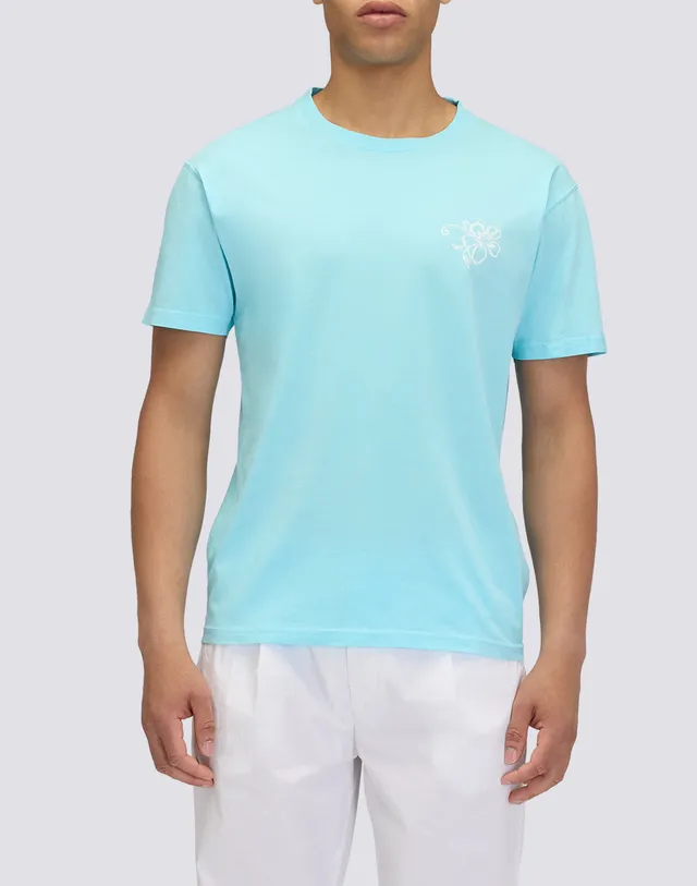 sundek-m321tej78tc-t-shirt-uomo-girocollo-stampa-hibiscus-d-archivio image 1