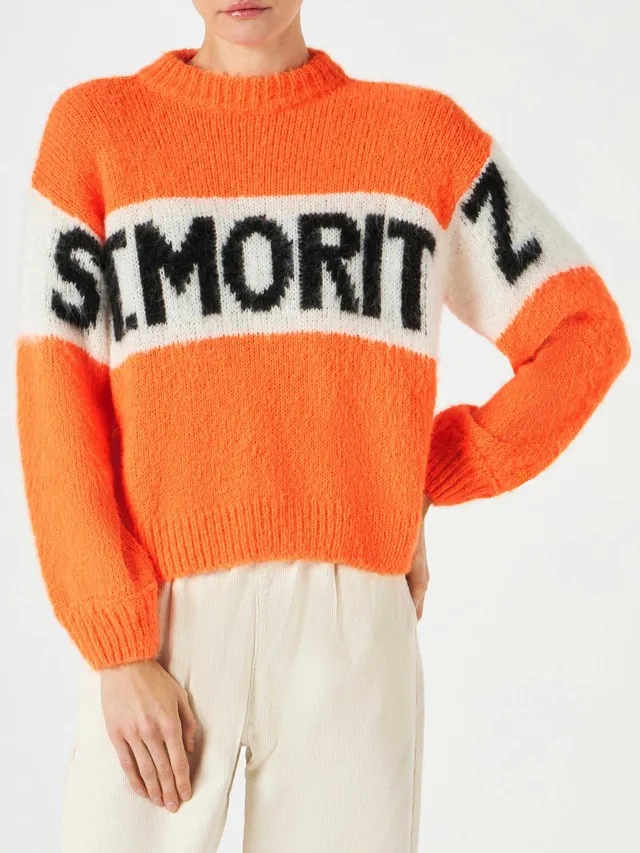 mc2-saint-barth-maglia-danya-soft-con-ricamo-st-moritz-arancione-fluo image 1