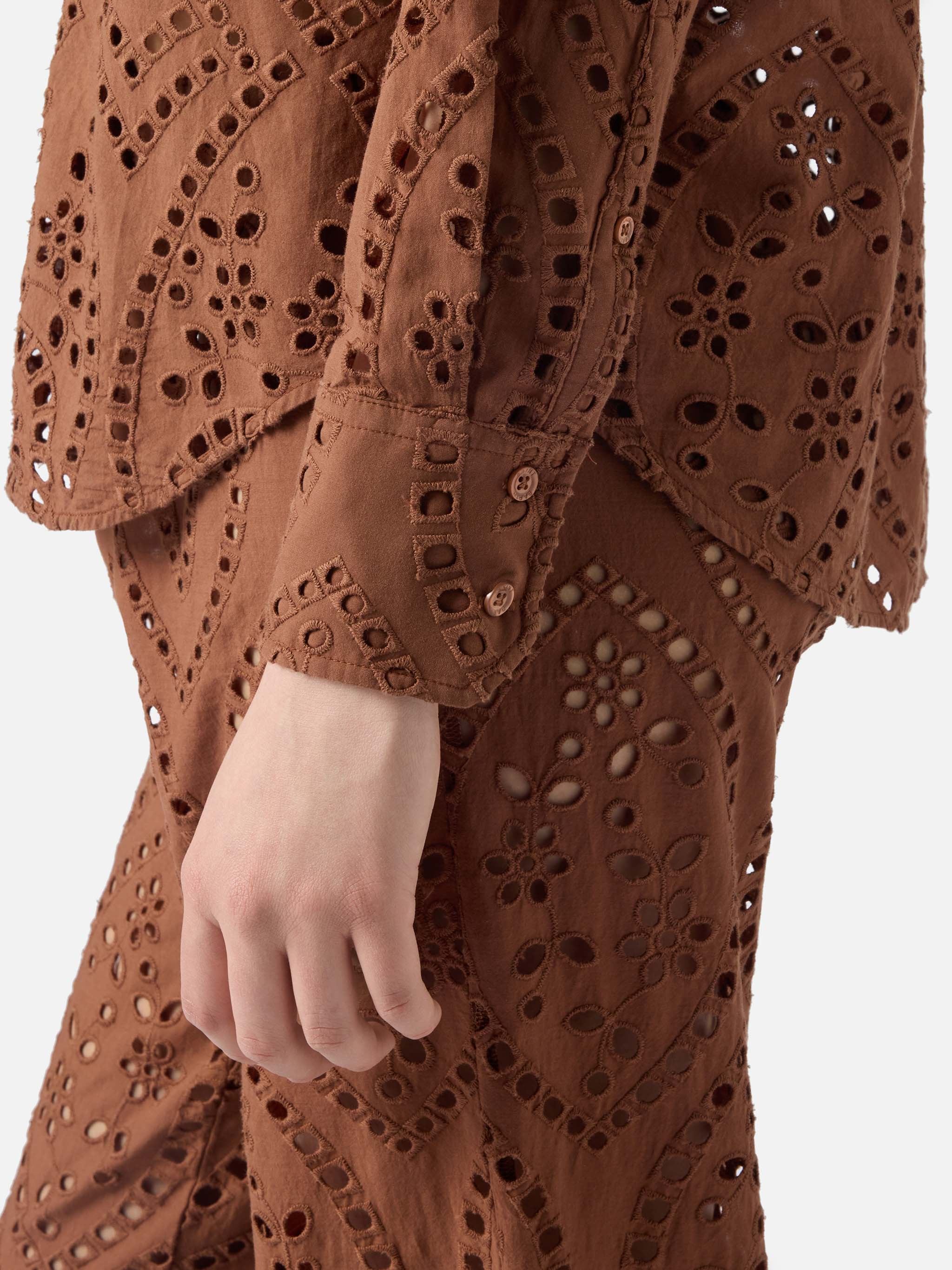 mc2-saint-barth-camicia-cristal-donna-oversize-in-cotone-sangallo-marrone image 4