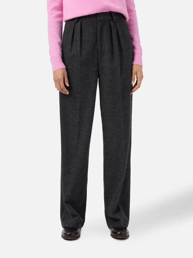mc2-saint-barth-pantaloni-dritti-marcel-grigio-melange-con-pinces-in-pura-lana image 1