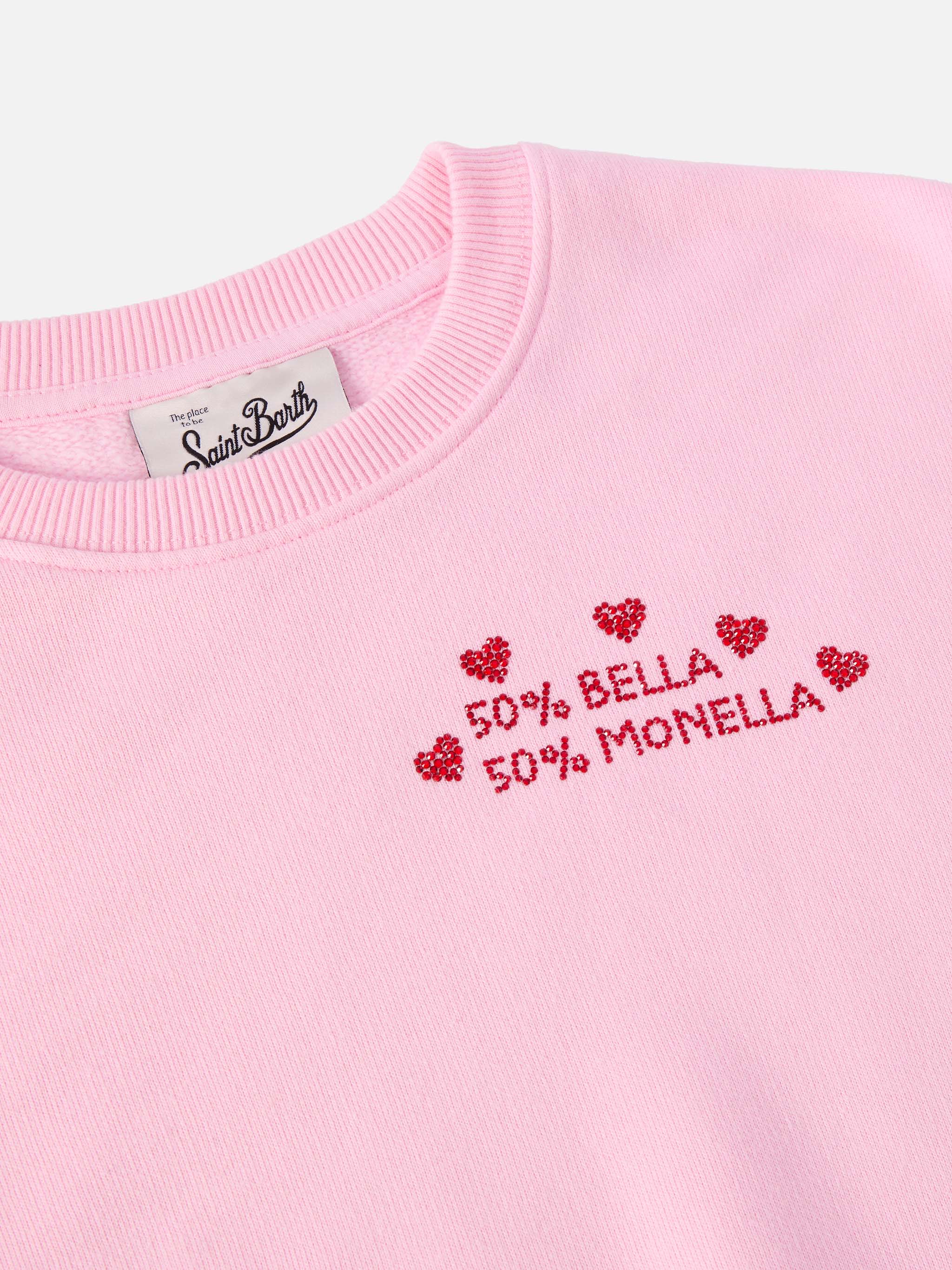 mc2-saint-barth-briony-felpa-girocollo-bambina-rosa-bella-e-monella-strass image 2