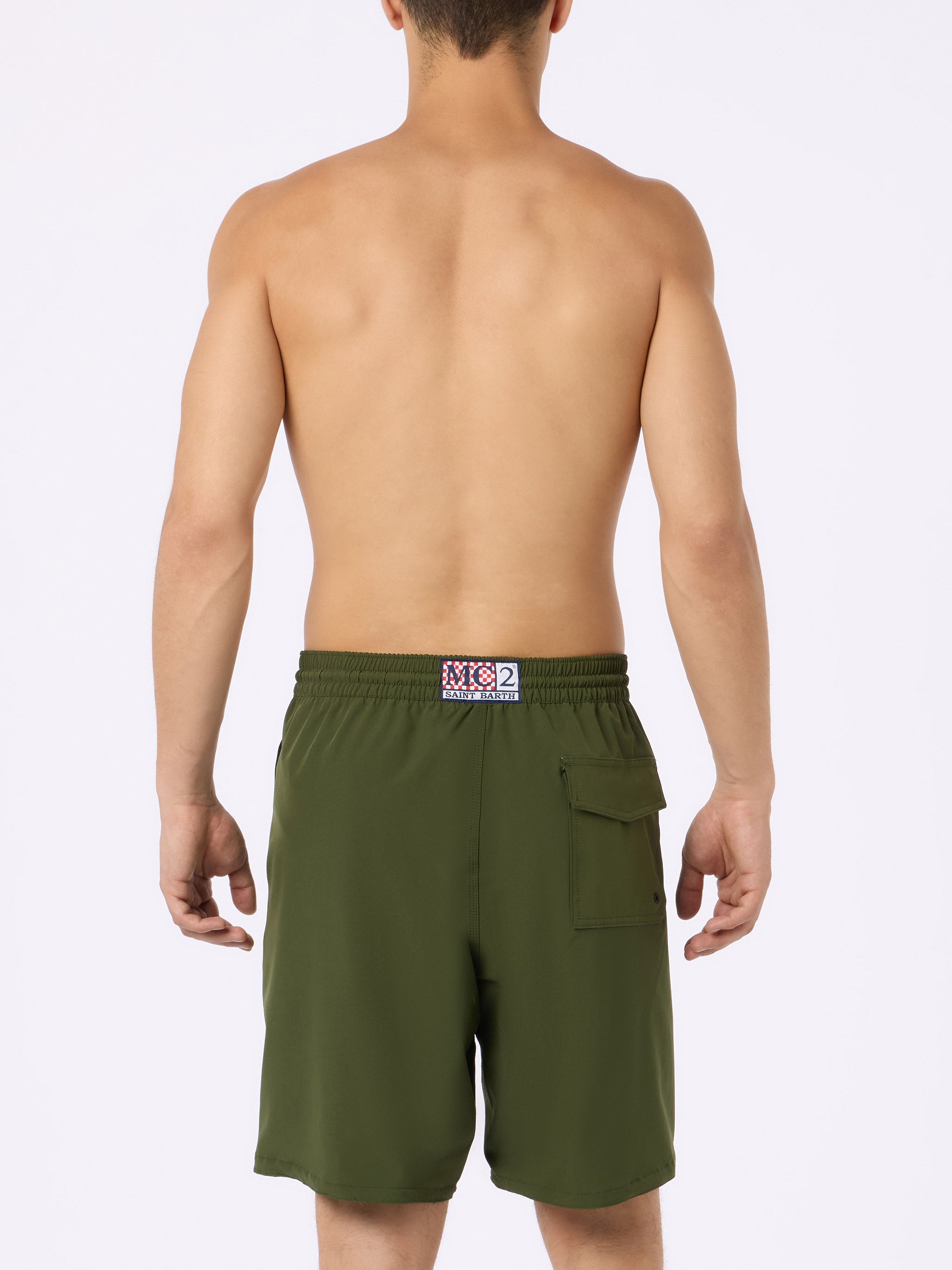 mc2-saint-barth-costume-uomo-comfort-surf-verde-militare-al-ginocchio image 4