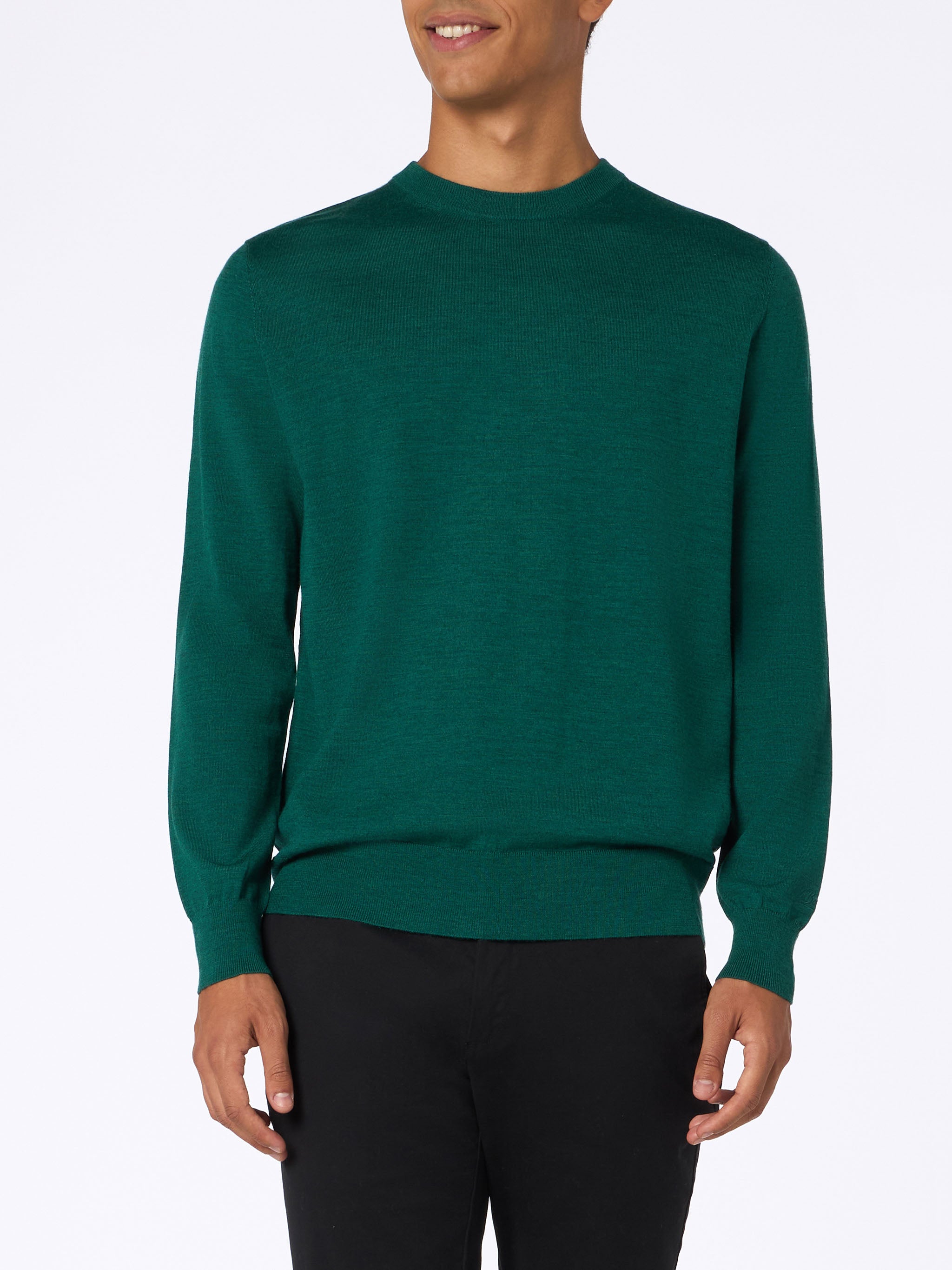 mc2-saint-barth-regent-maglione-girocollo-uomo-100-lana-merino-verde-inglese image 1