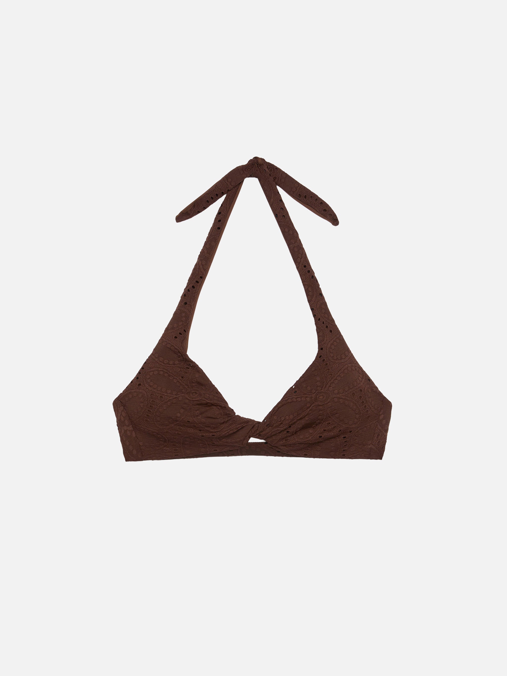mc2-saint-barth-leda-top-bralette-triangolo-in-sangallo-marrone image 1