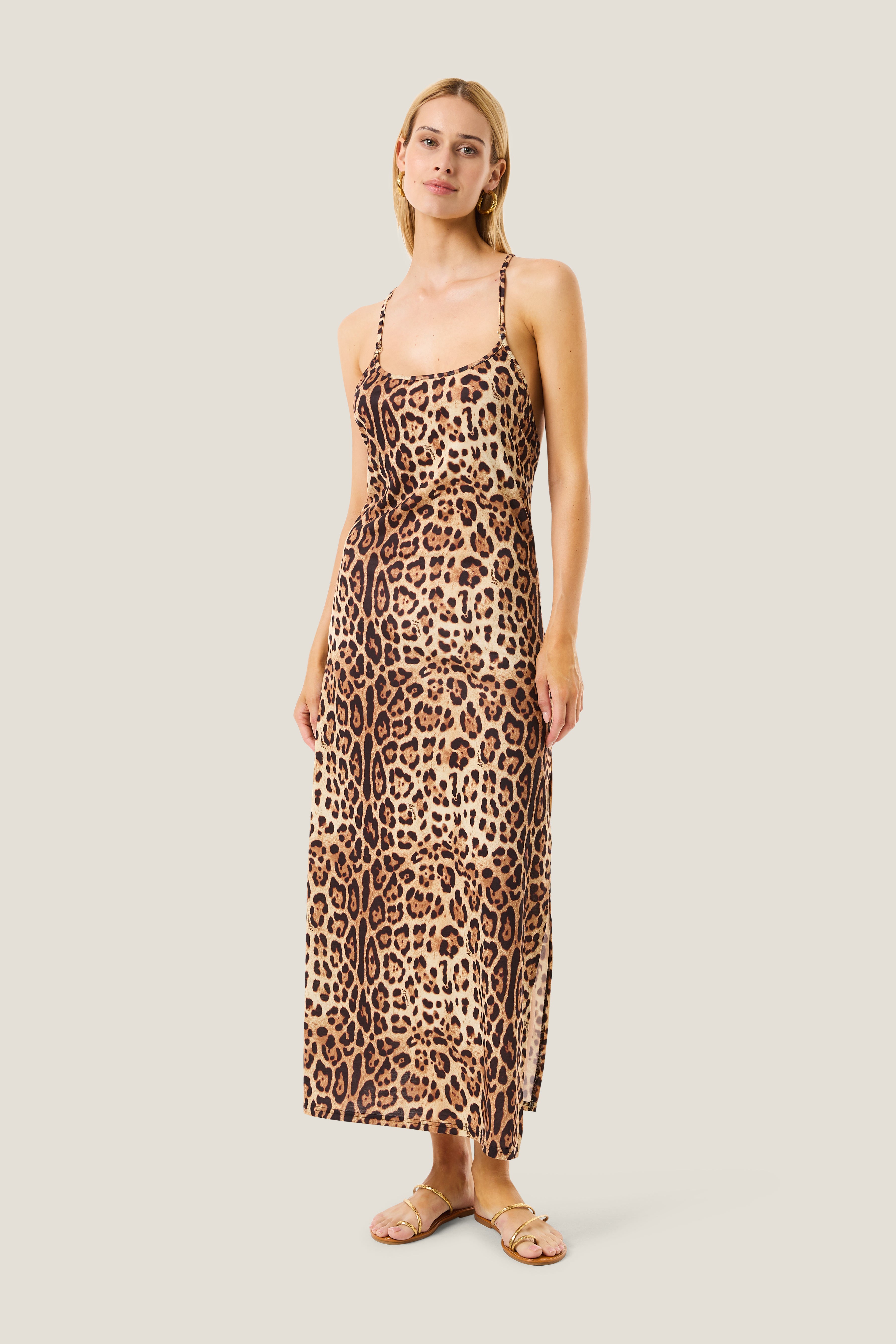 4giveness-abito-lungo-leopard-basic-donna image 1