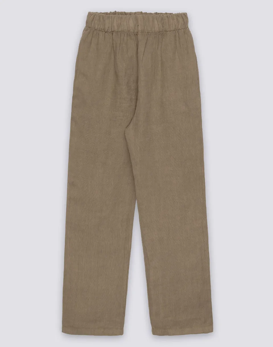 sundek-pantaloni-lunghi-in-lino-da-bambino-tinto-capo-vita-elastica image 1