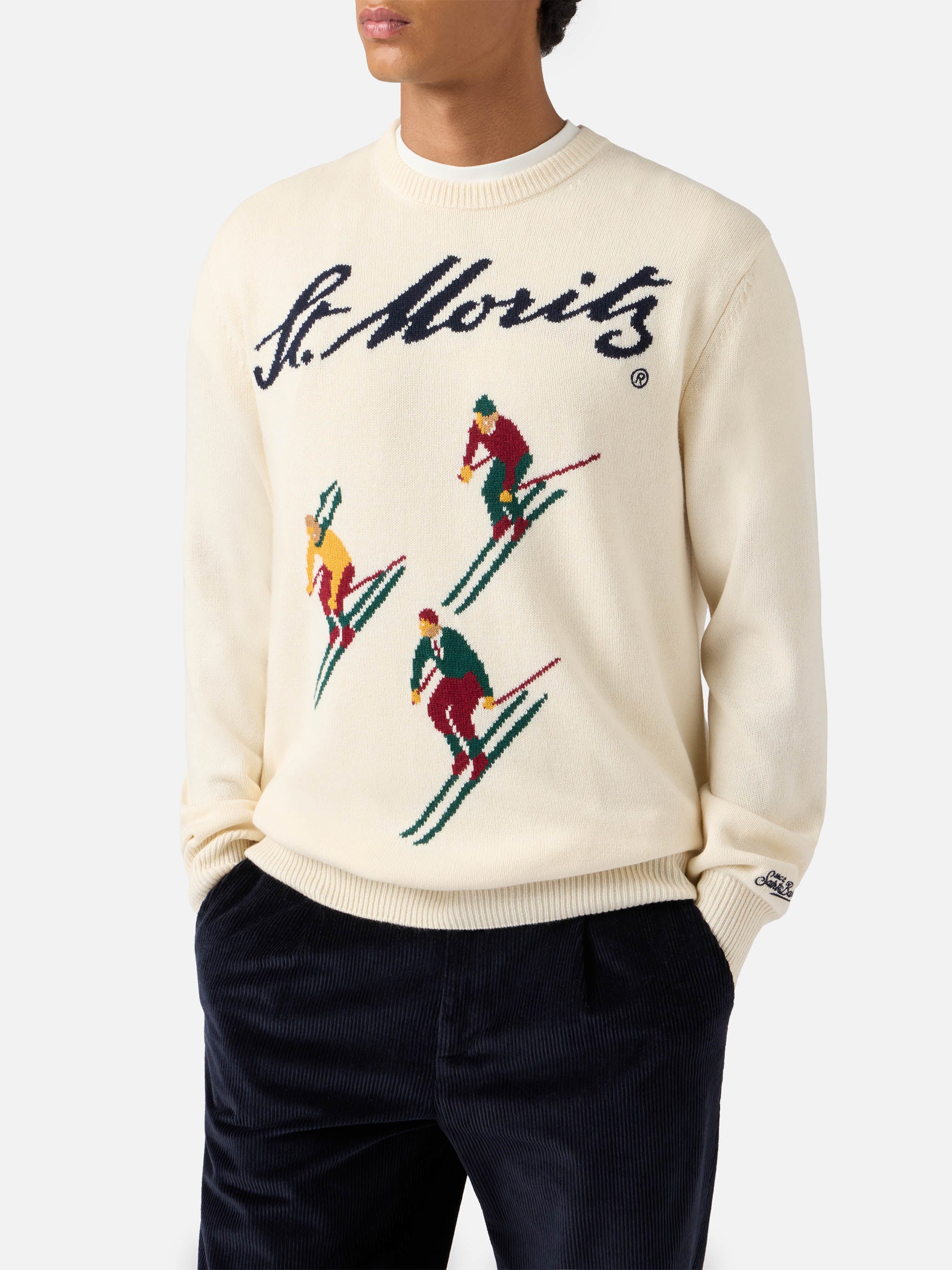mc2-saint-barth-heron-maglione-girocollo-uomo-bianco-jacquard-st-moritz-ski-mist image 1
