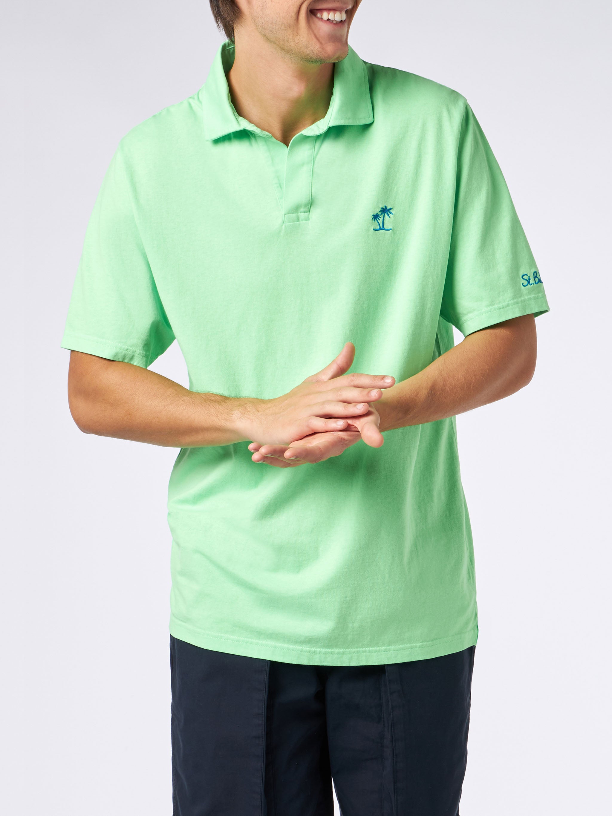 mc2-saint-barth-brighton-polo-uomo-jersey-cotone-verde image 1