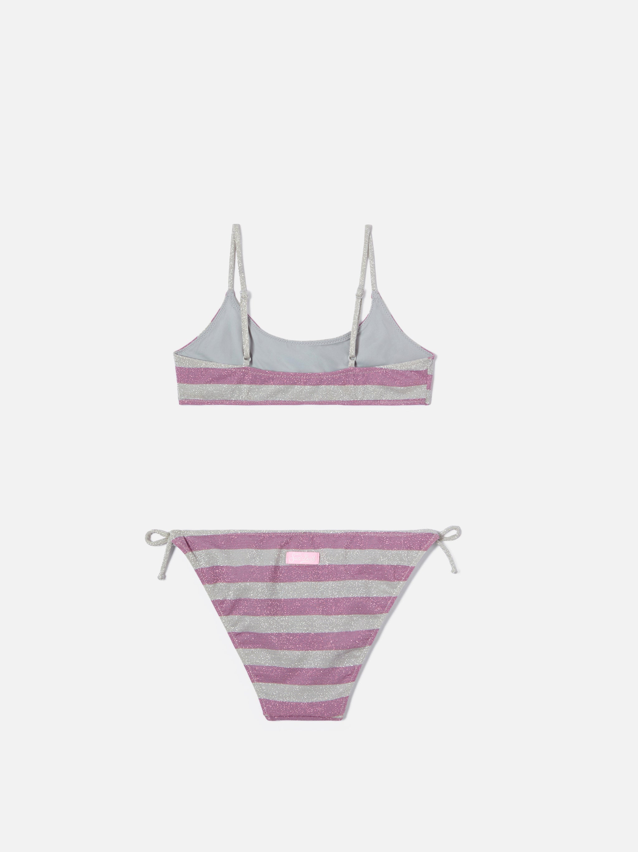 mc2-saint-barth-bikini-jaiden-bambina-righe-rosa-silver-lurex image 2