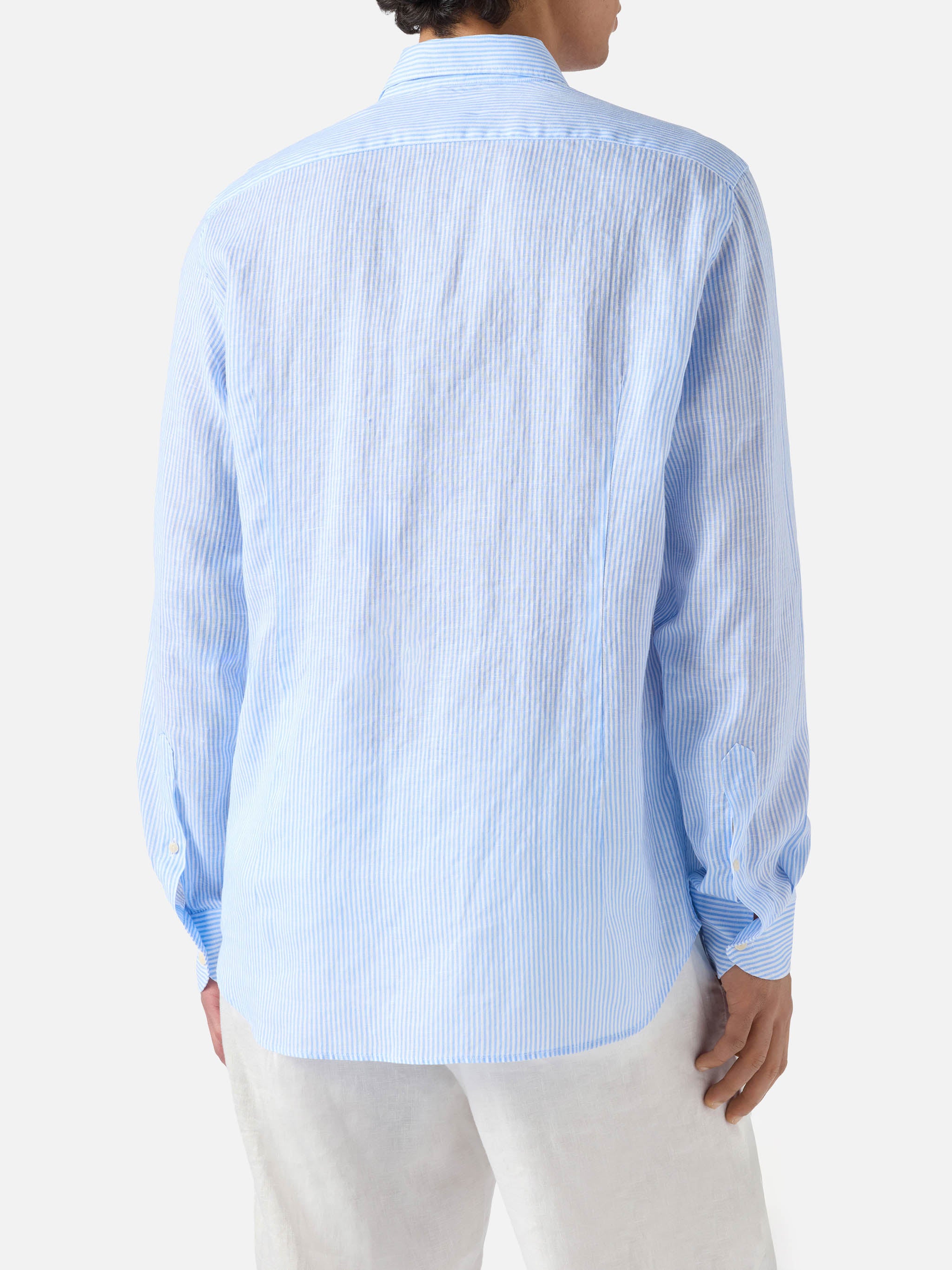 mc2-saint-barth-camicia-pamplona-in-puro-lino-a-righe-azzurre image 3