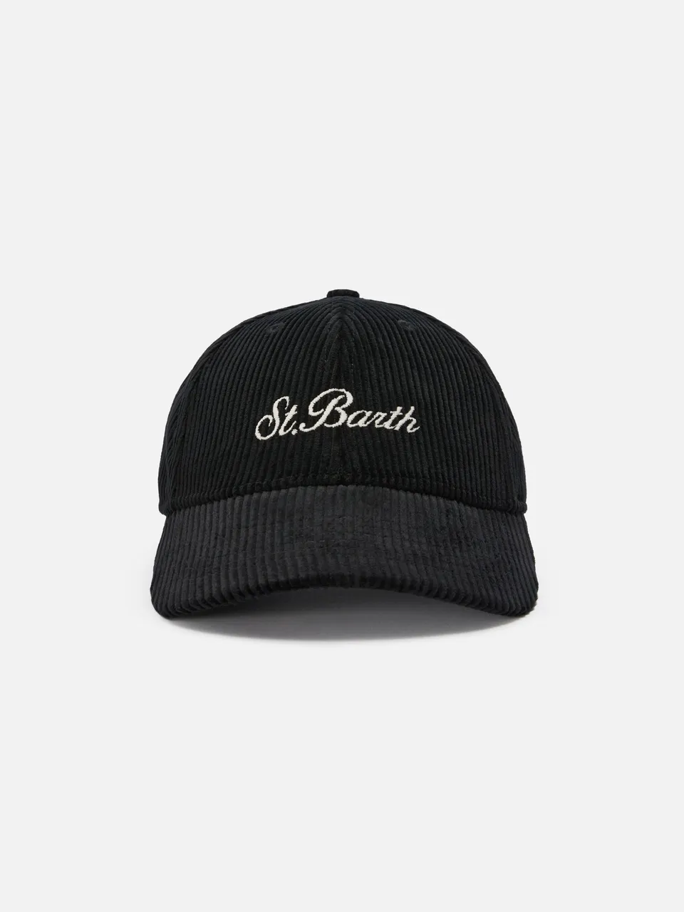 mc2-saint-barth-cappello-baseball-corduroy-in-velluto-a-coste-nero image 1