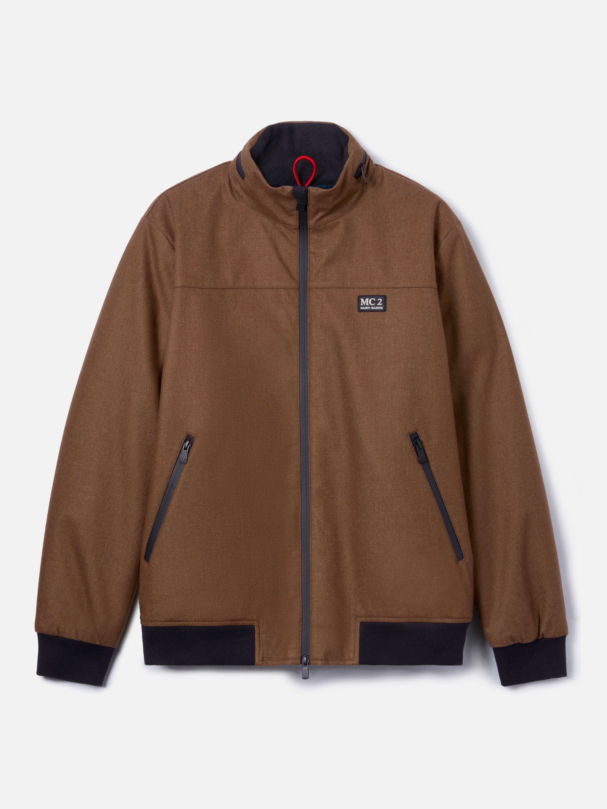 mc2-saint-barth-country-giubbotto-bomber-uomo-in-lana-marrone-con-fodera-in-tedd image 7