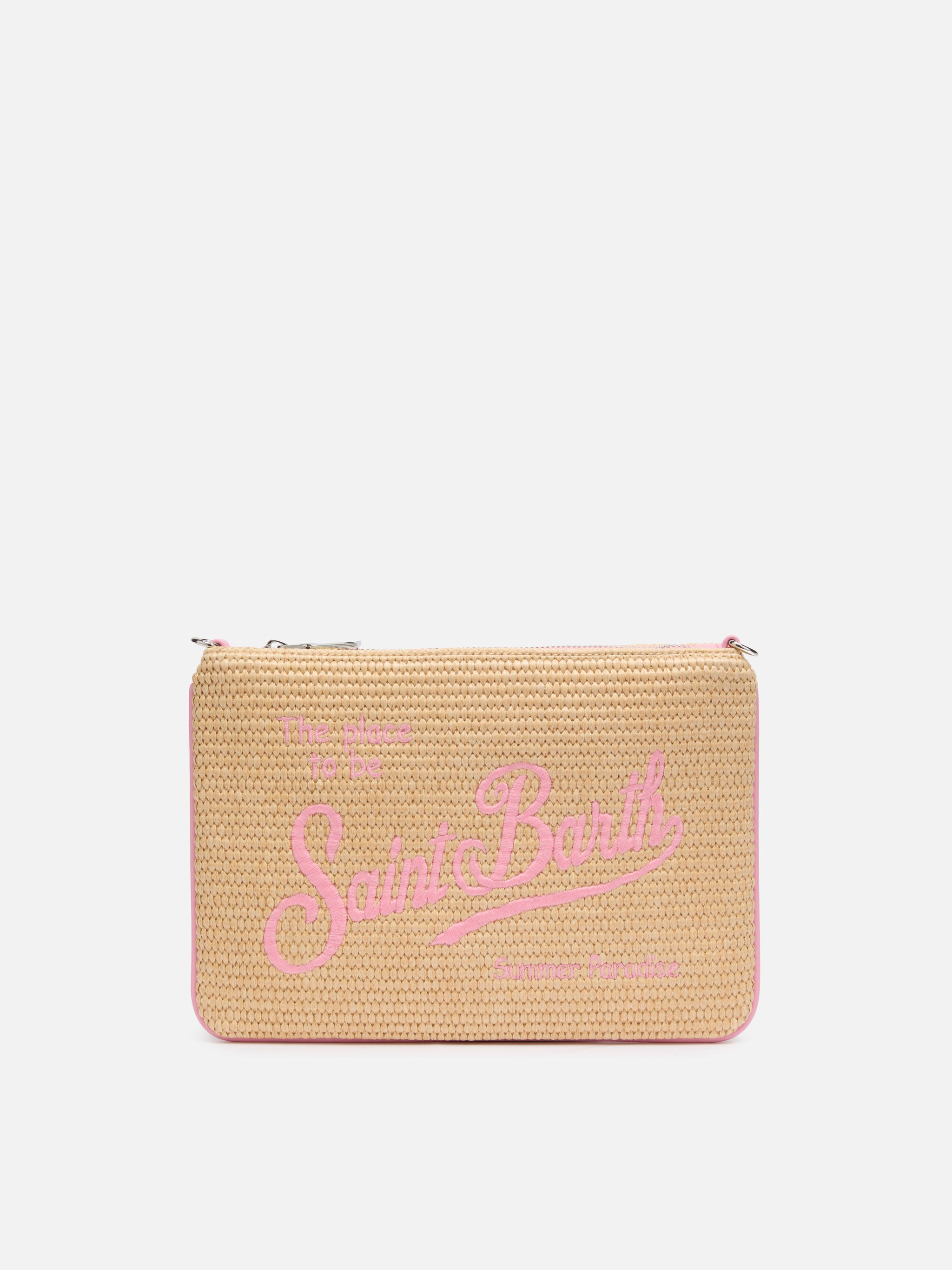 mc2-saint-barth-parisienne-pochette-paglia-beige-con-dettagli-rosa image 1