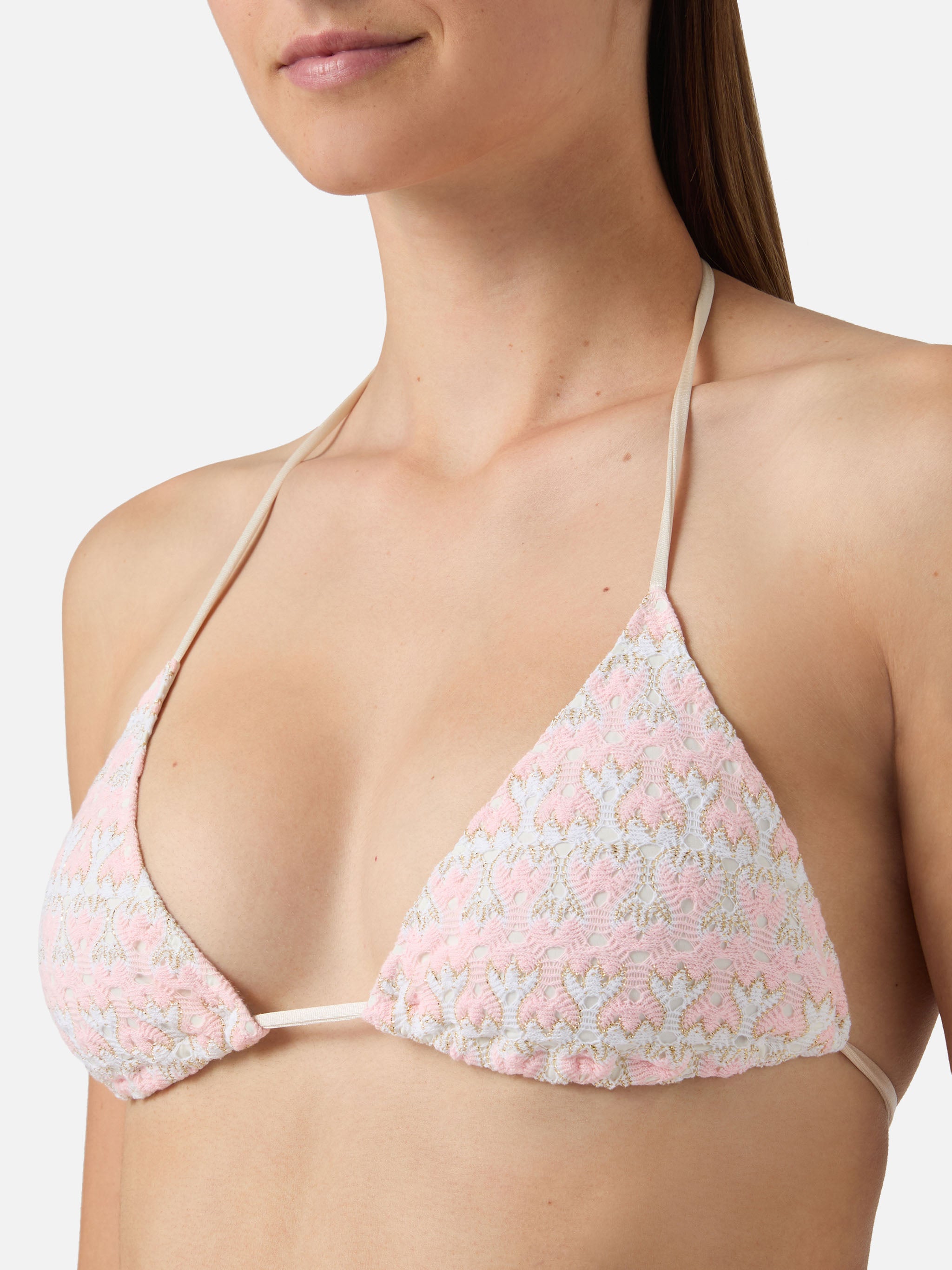 mc2-saint-barth-levyne-bikini-a-triangolo-in-raschel-floreale-rosa-e-panna image 3